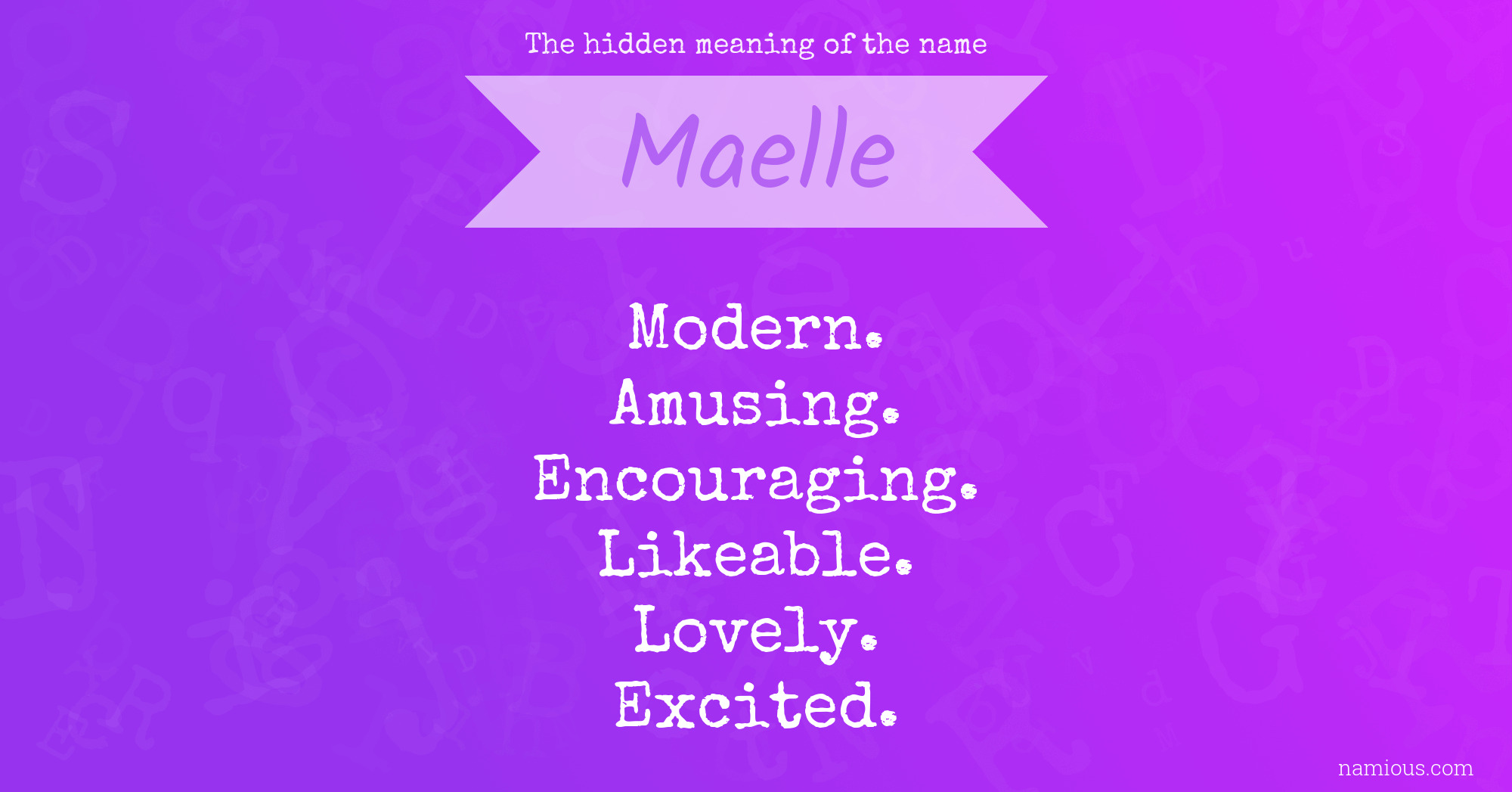 The hidden meaning of the name Maelle