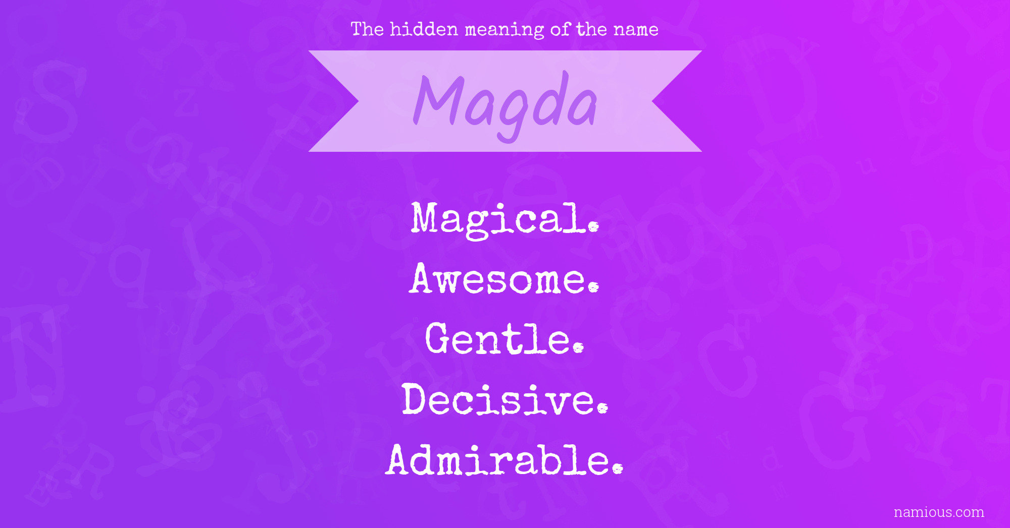 The hidden meaning of the name Magda
