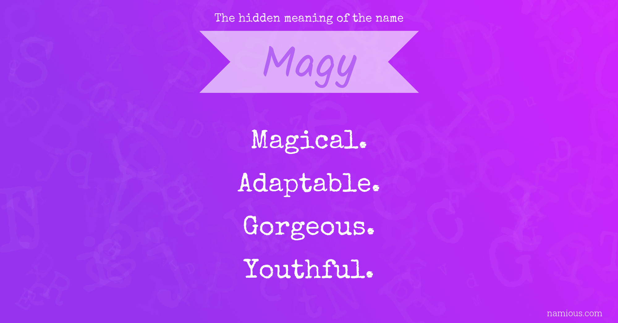 The hidden meaning of the name Magy