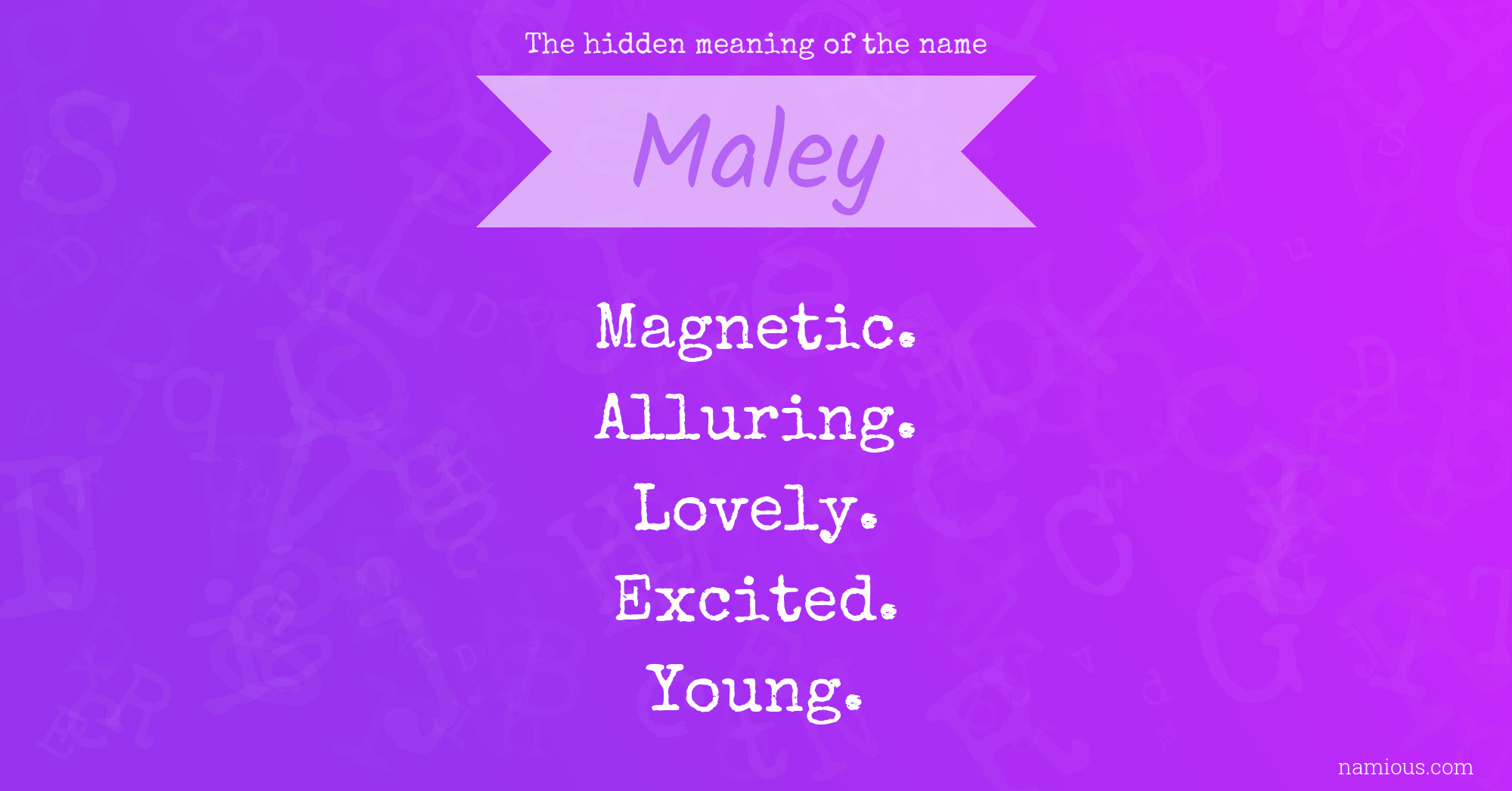 The hidden meaning of the name Maley