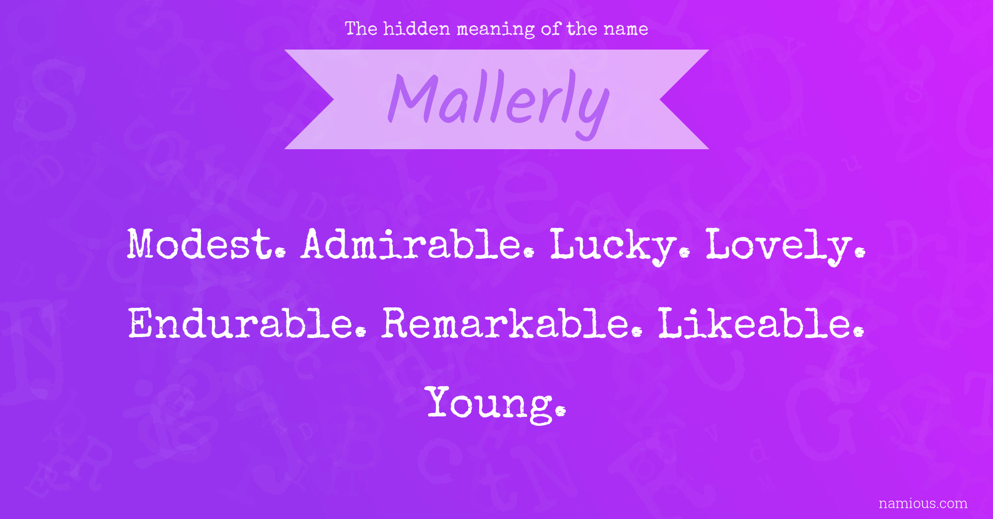 The hidden meaning of the name Mallerly