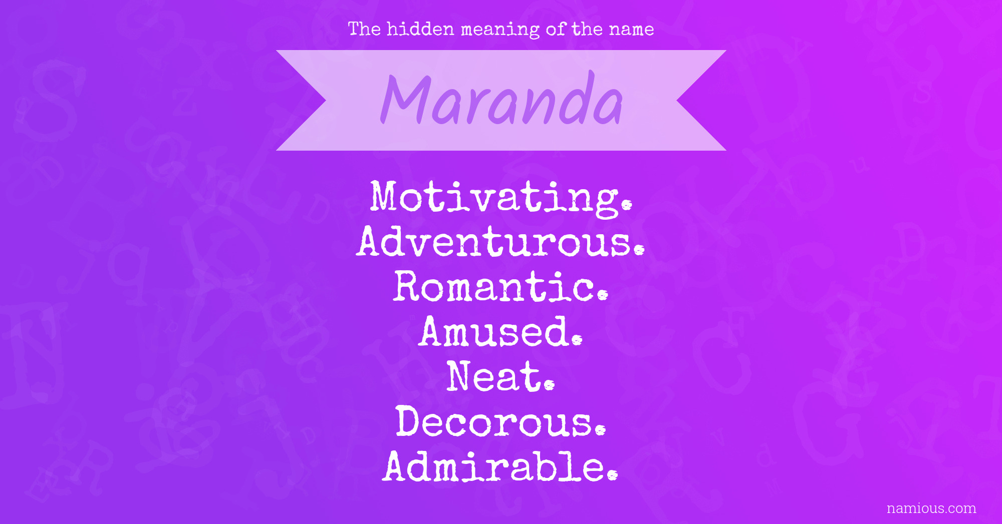 The hidden meaning of the name Maranda
