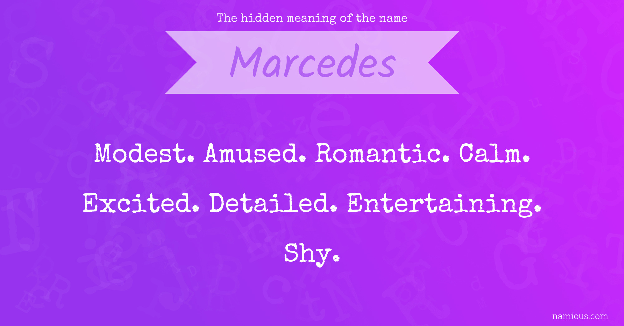 The hidden meaning of the name Marcedes