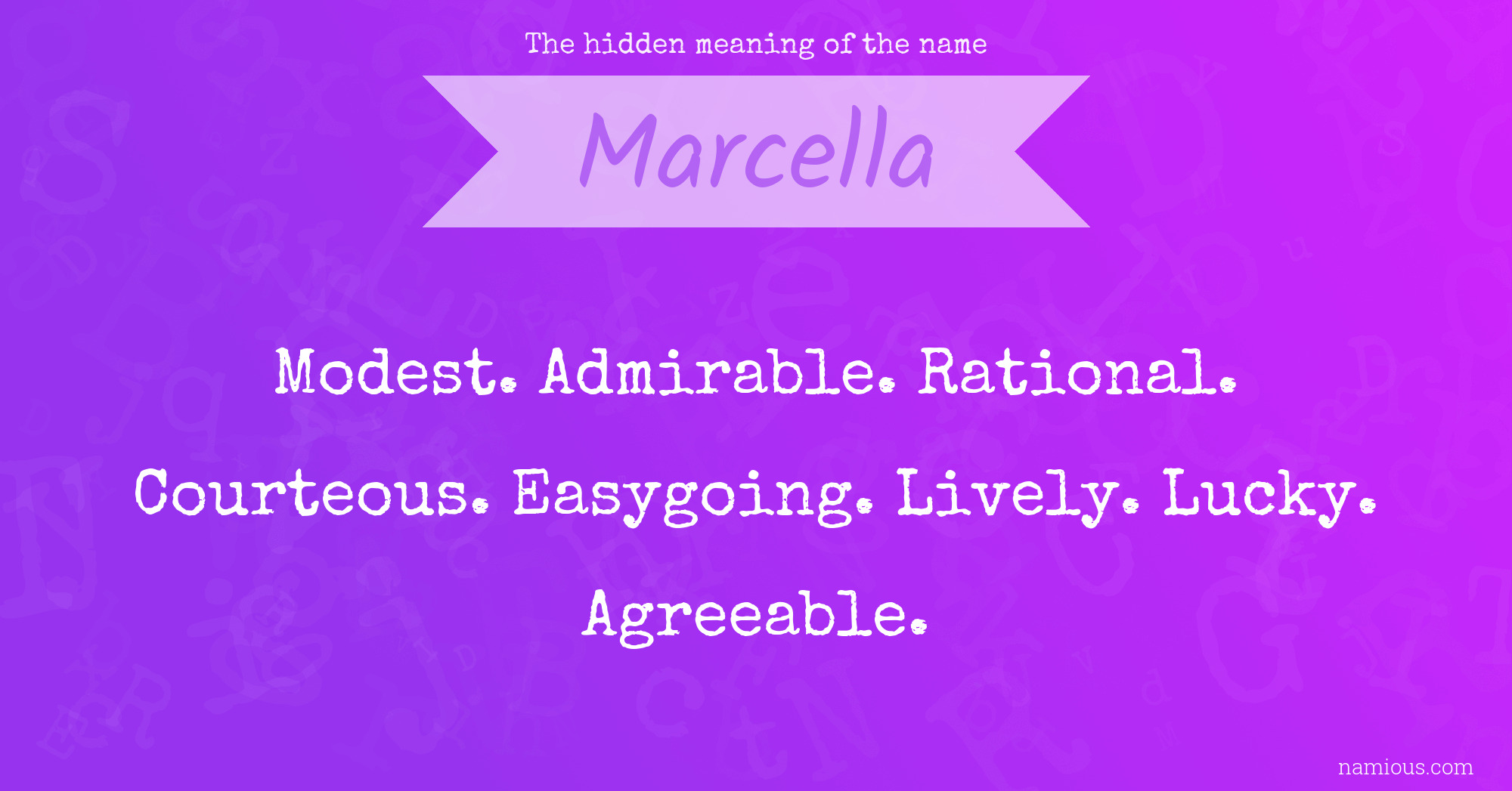 The hidden meaning of the name Marcella