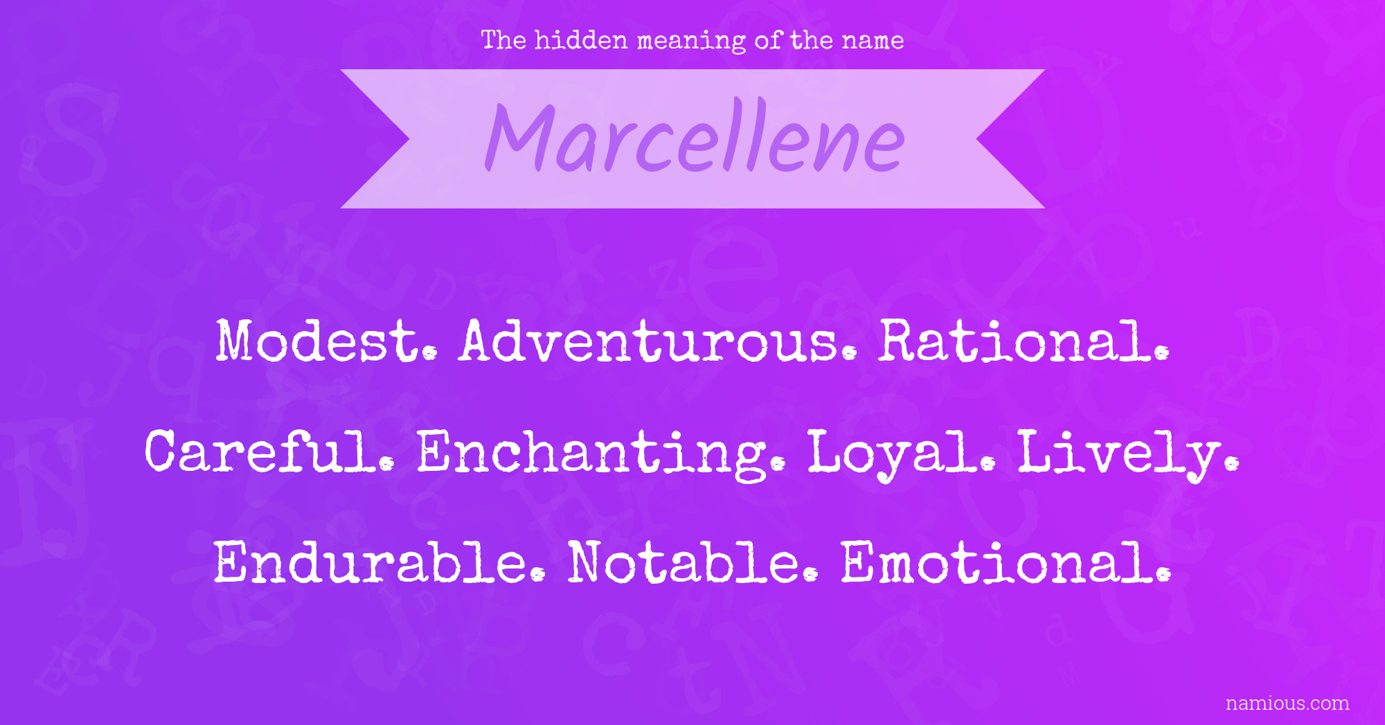 The hidden meaning of the name Marcellene
