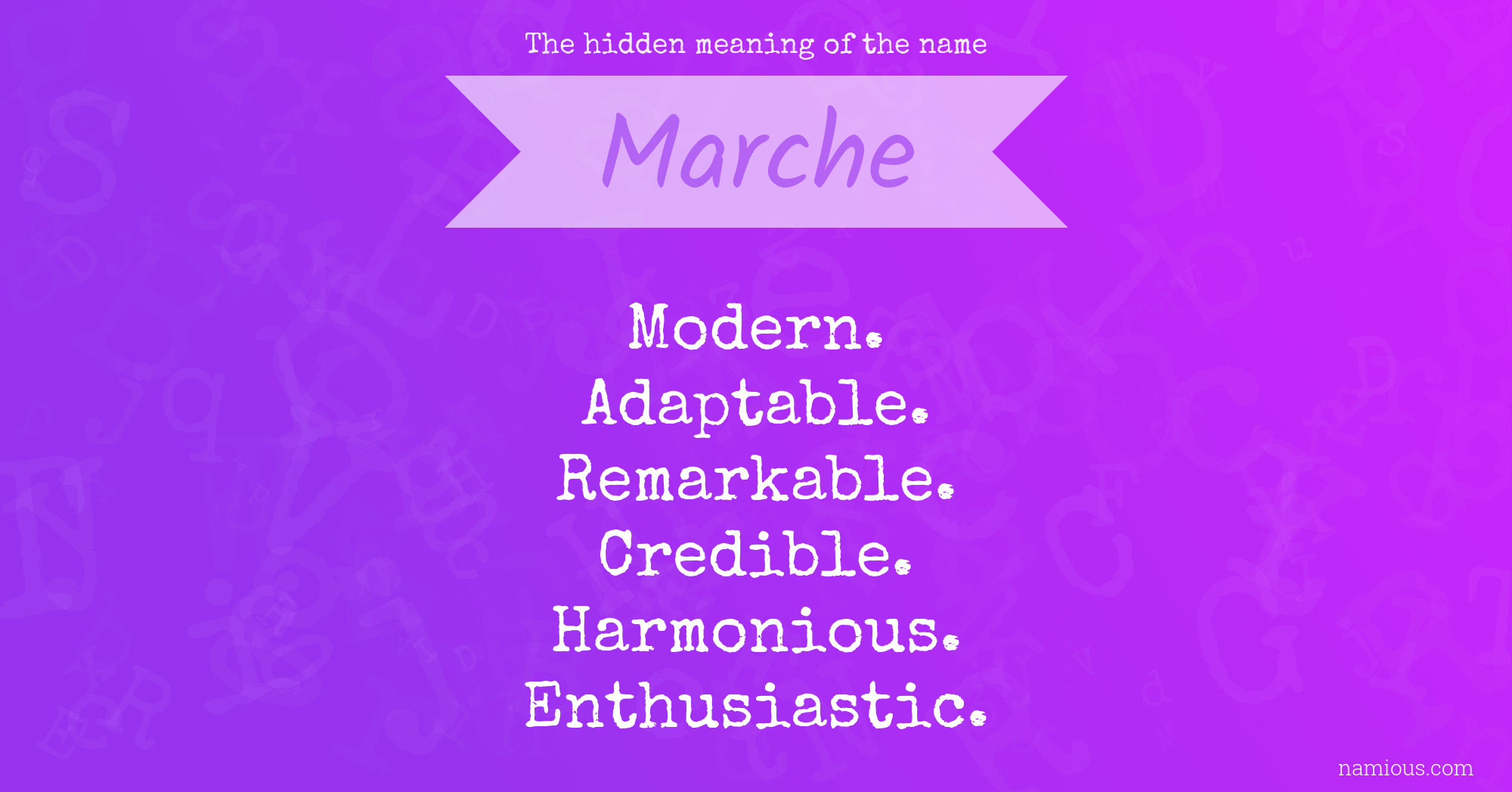 The hidden meaning of the name Marche