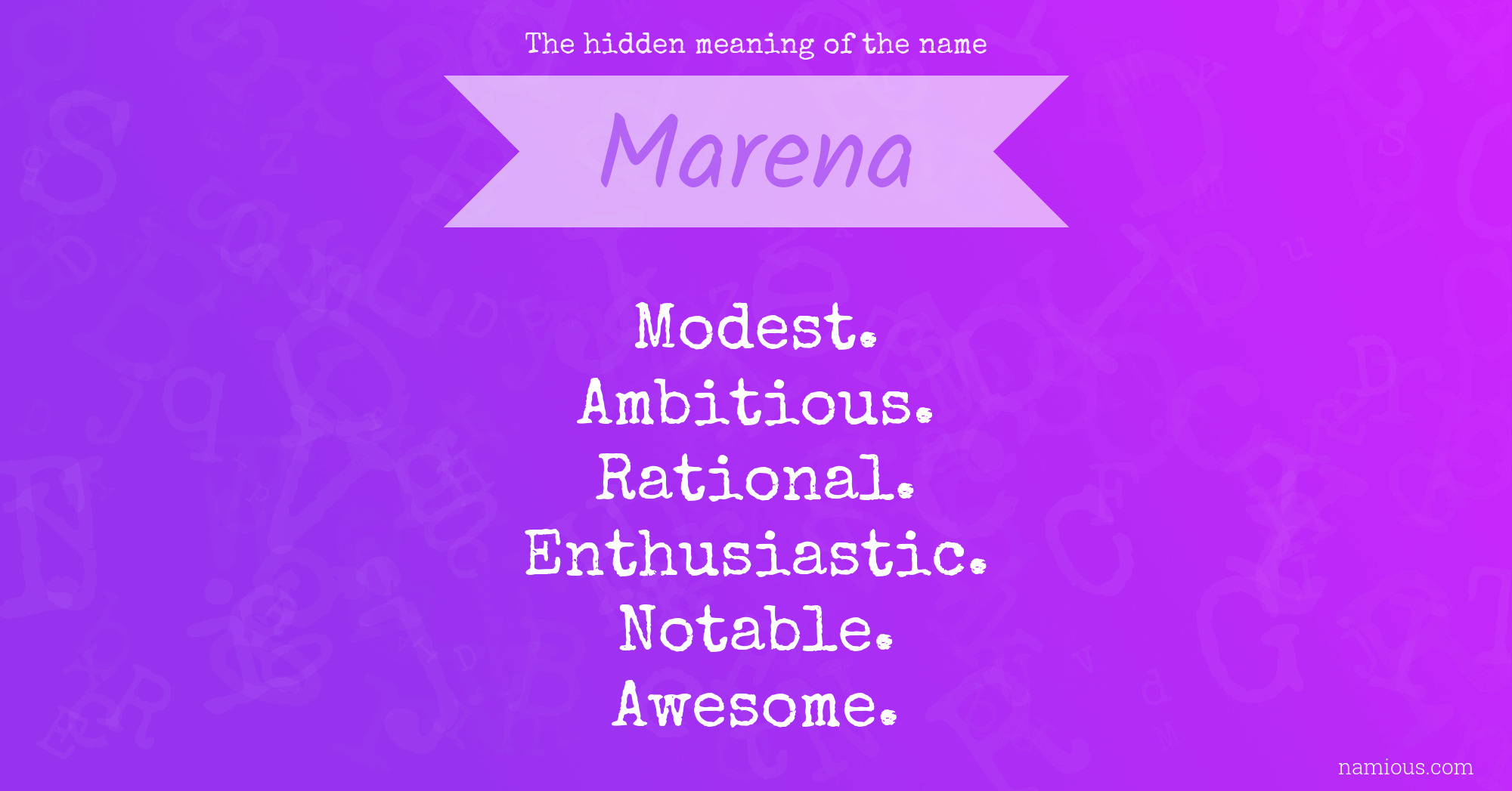 The hidden meaning of the name Marena