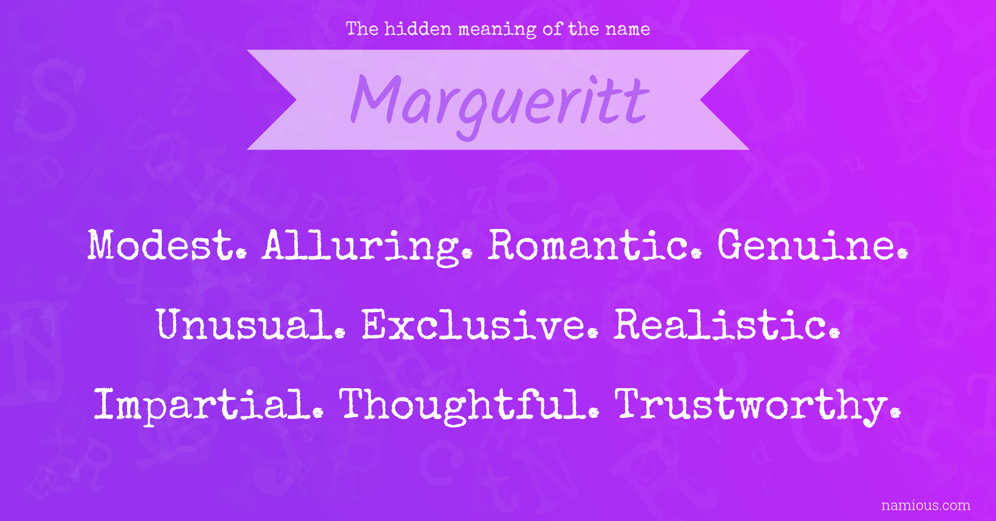 The hidden meaning of the name Margueritt
