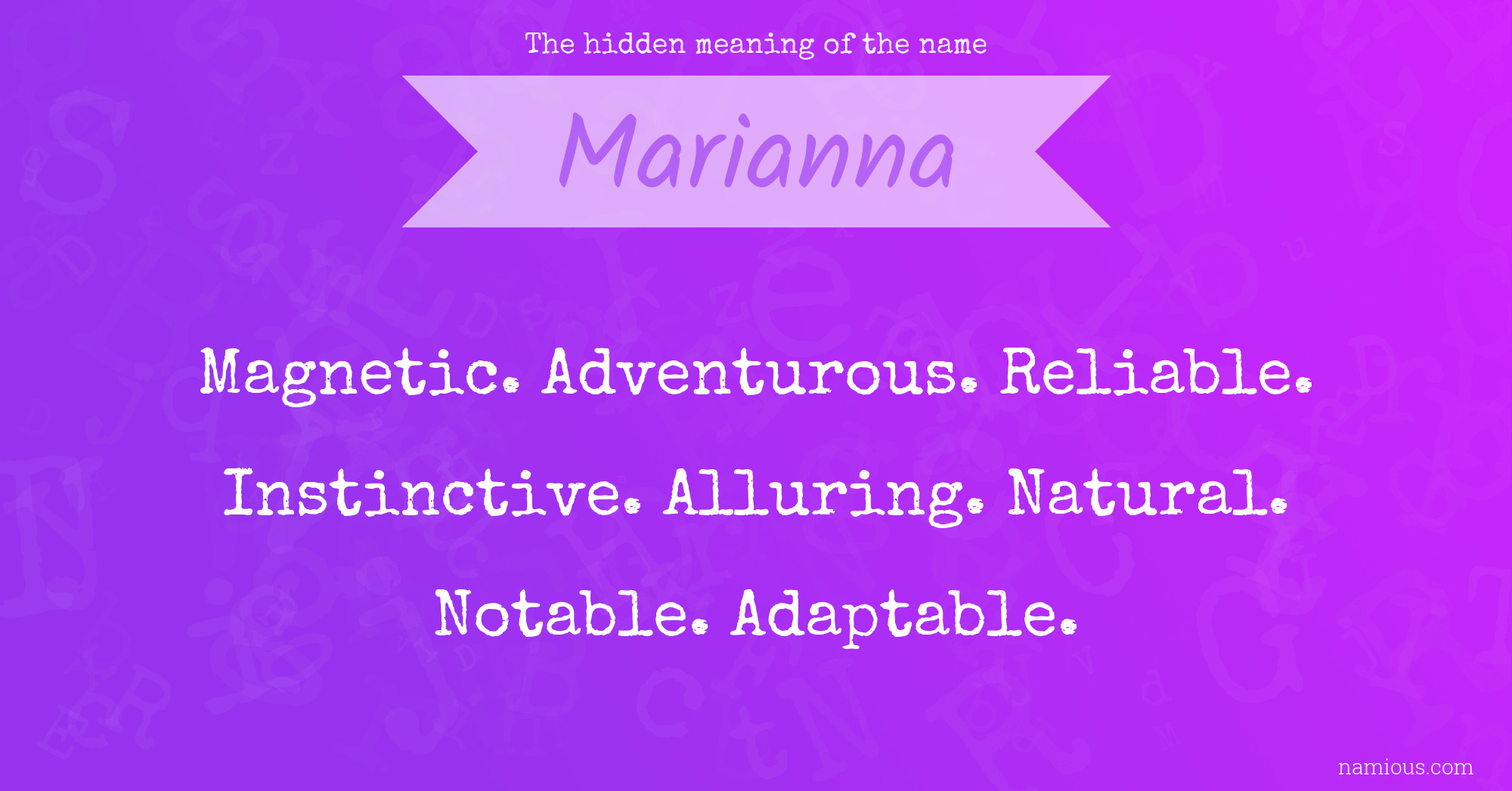 The hidden meaning of the name Marianna