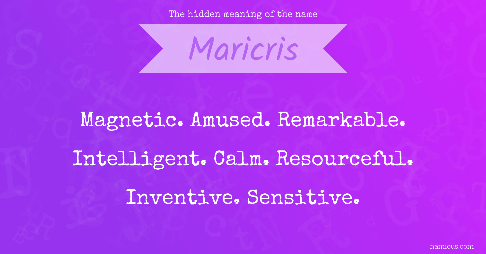 The hidden meaning of the name Maricris