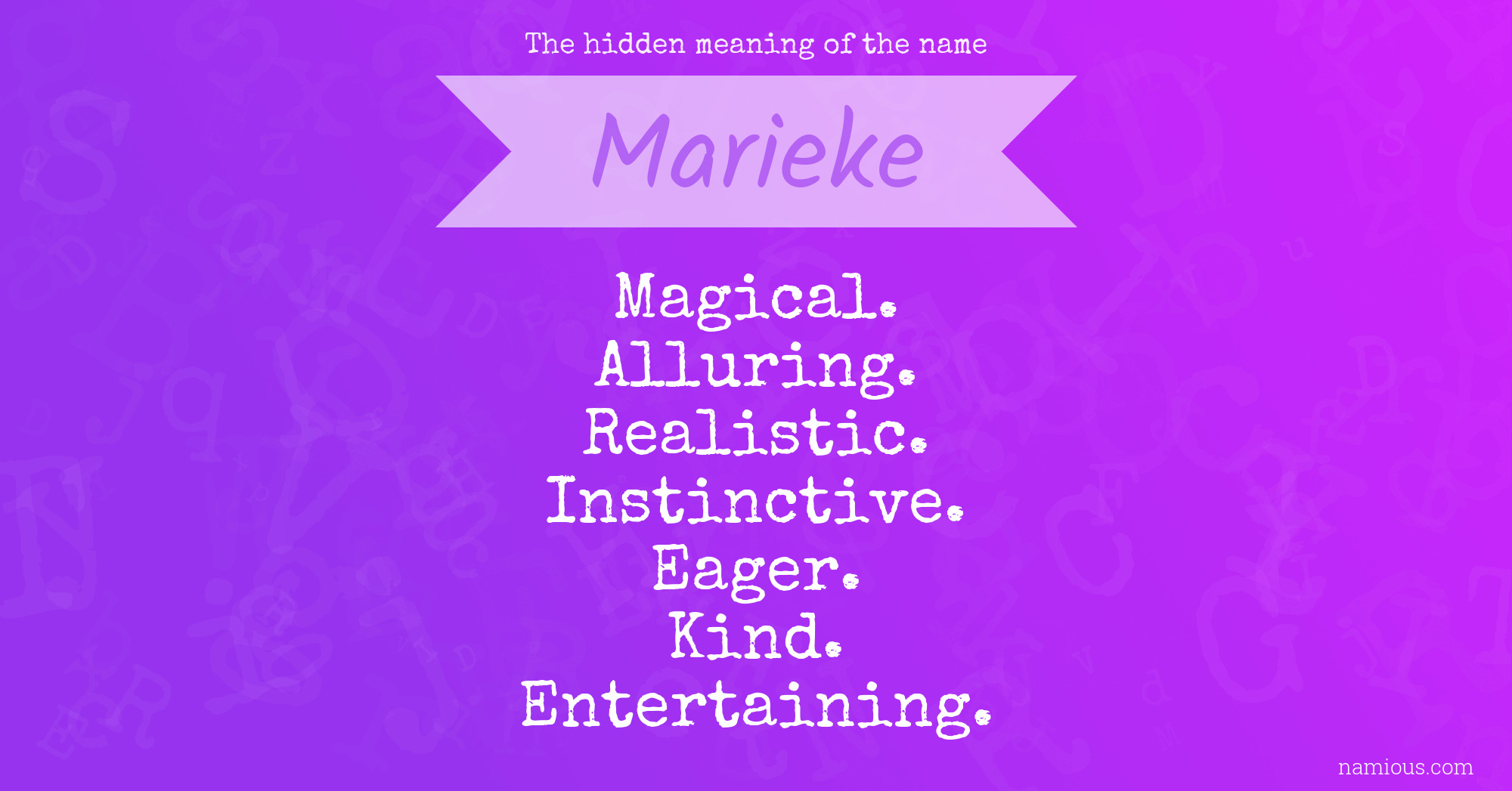 The hidden meaning of the name Marieke