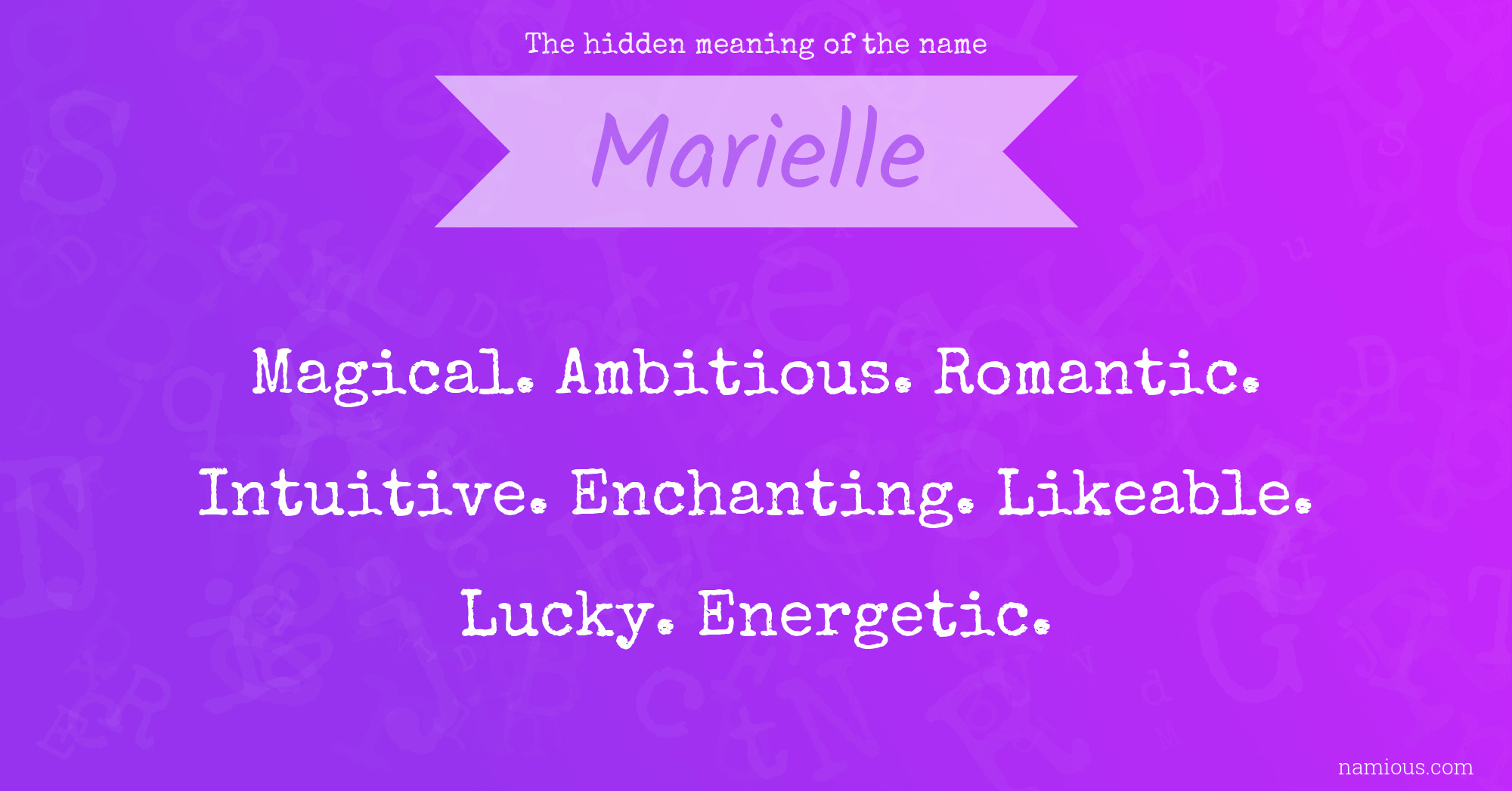 The hidden meaning of the name Marielle