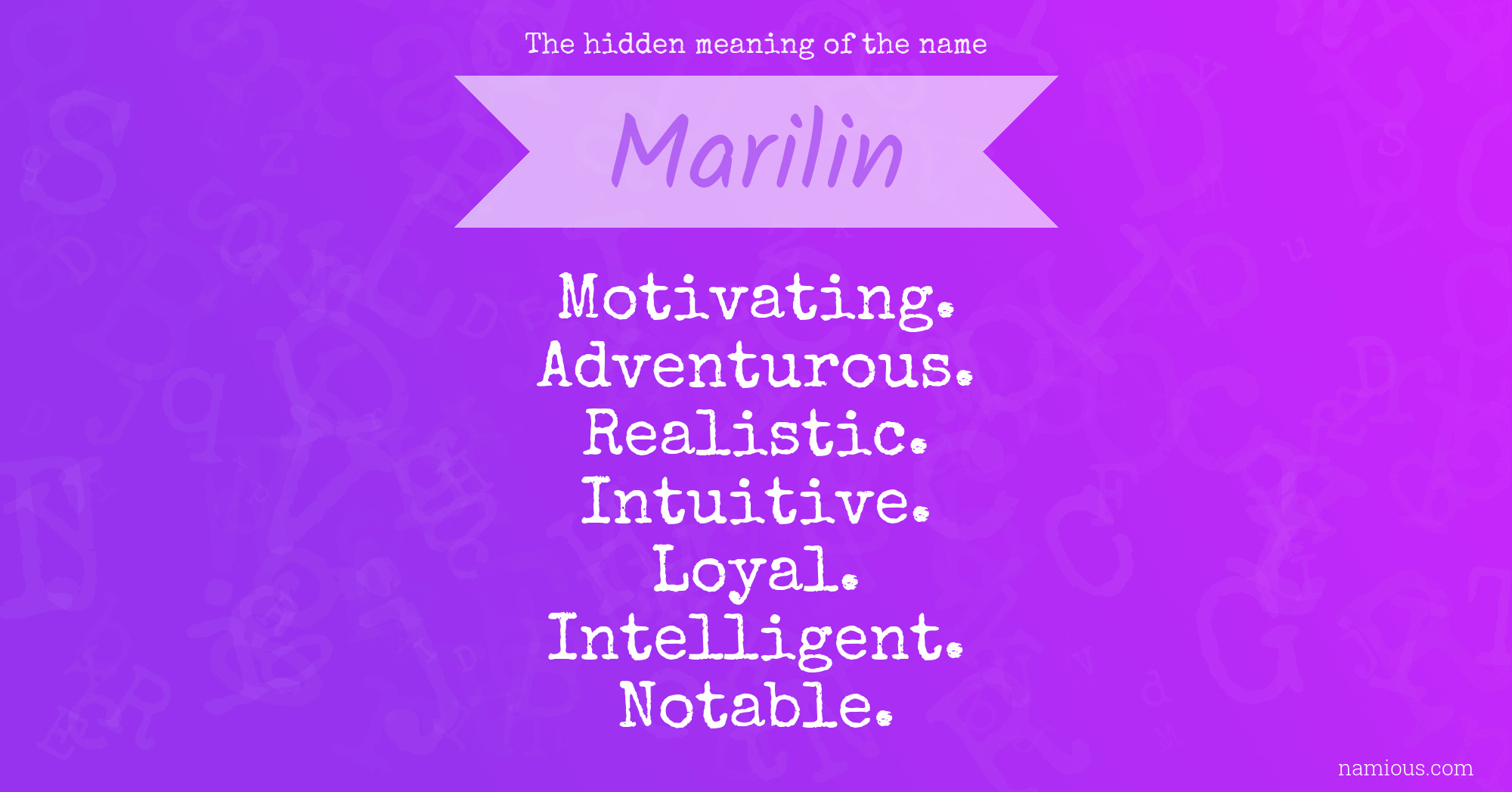 The hidden meaning of the name Marilin