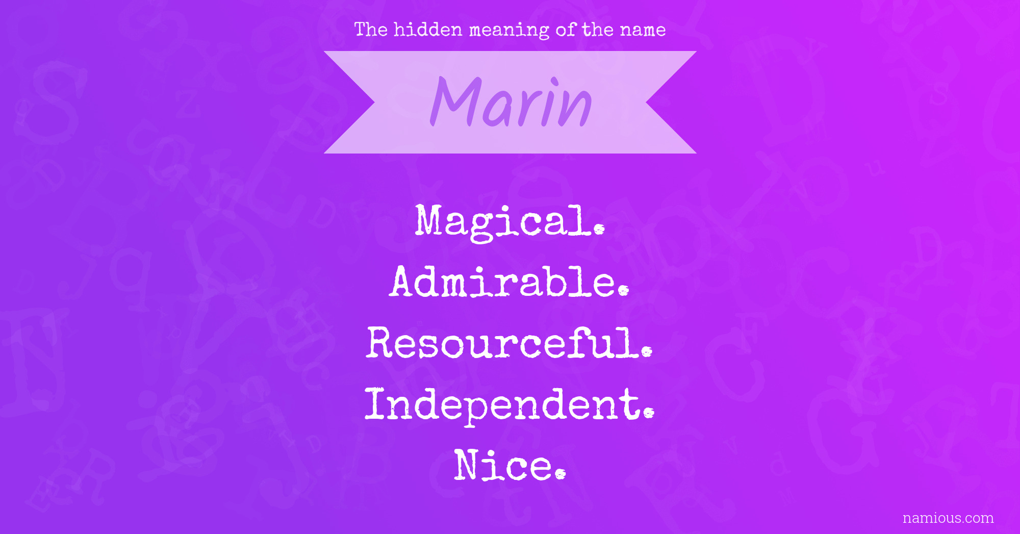 The hidden meaning of the name Marin