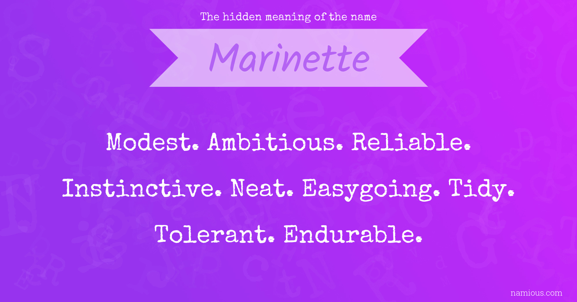 The hidden meaning of the name Marinette