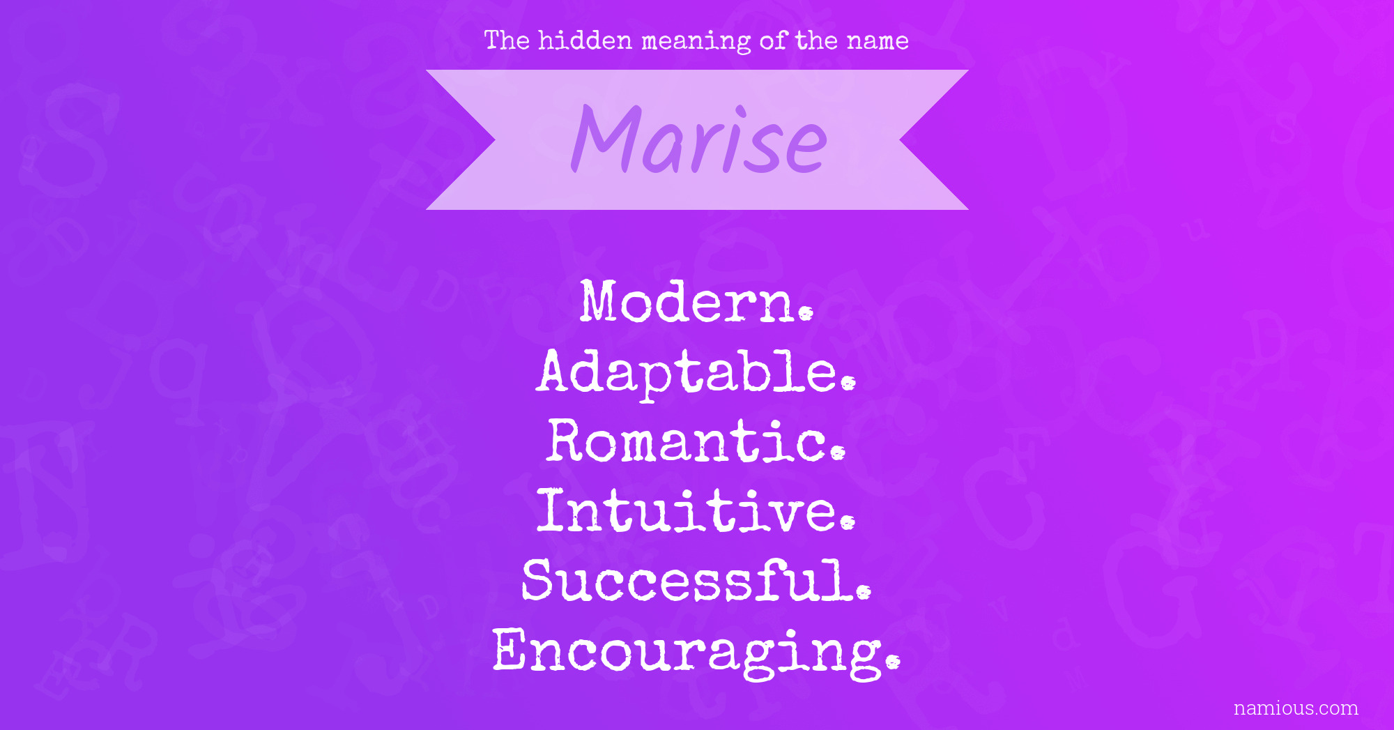 The hidden meaning of the name Marise