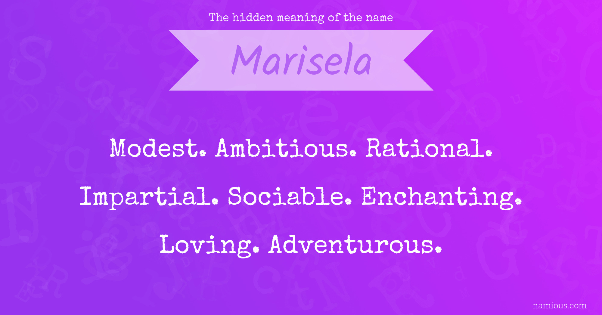 The hidden meaning of the name Marisela