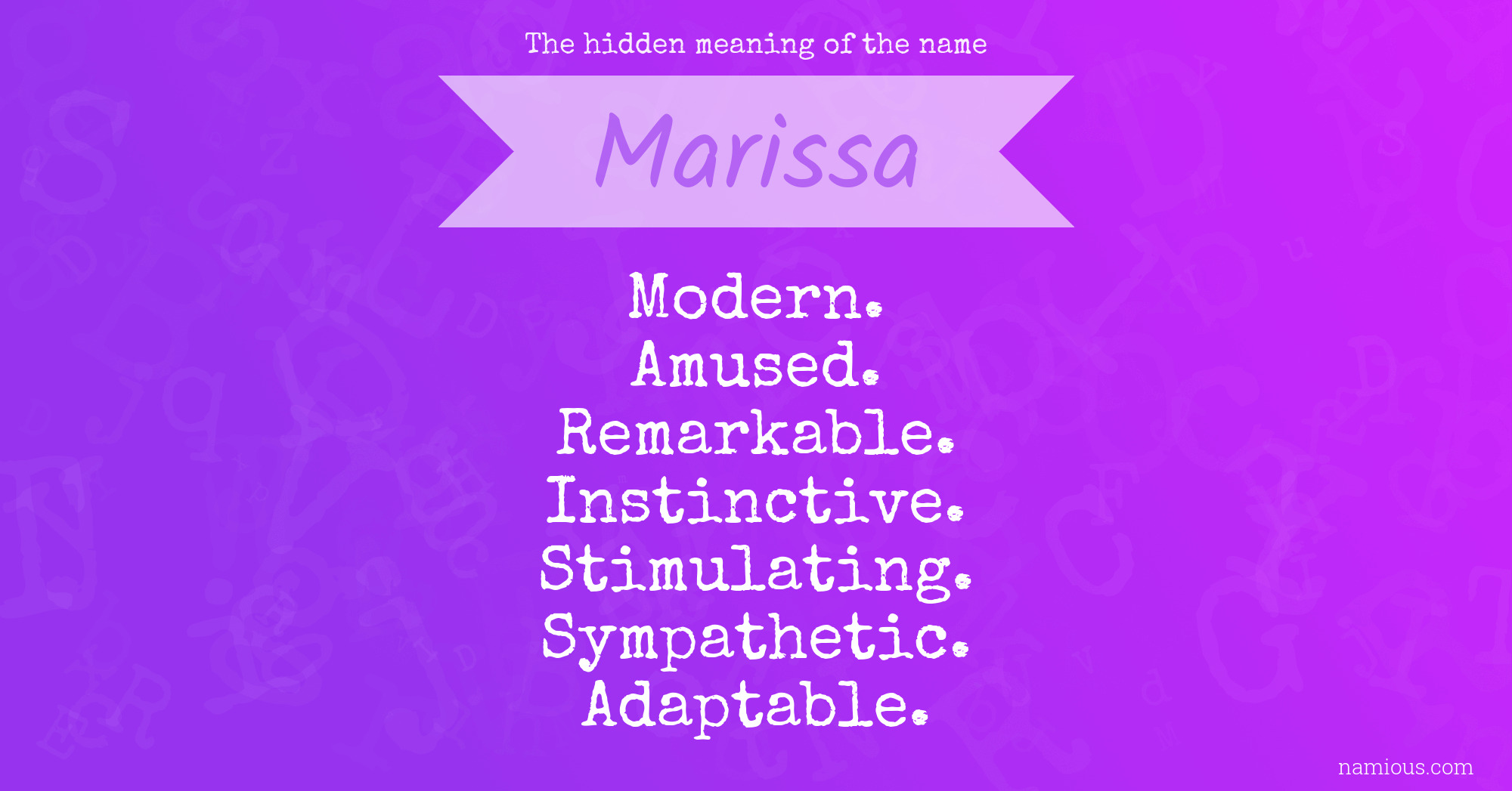 The hidden meaning of the name Marissa