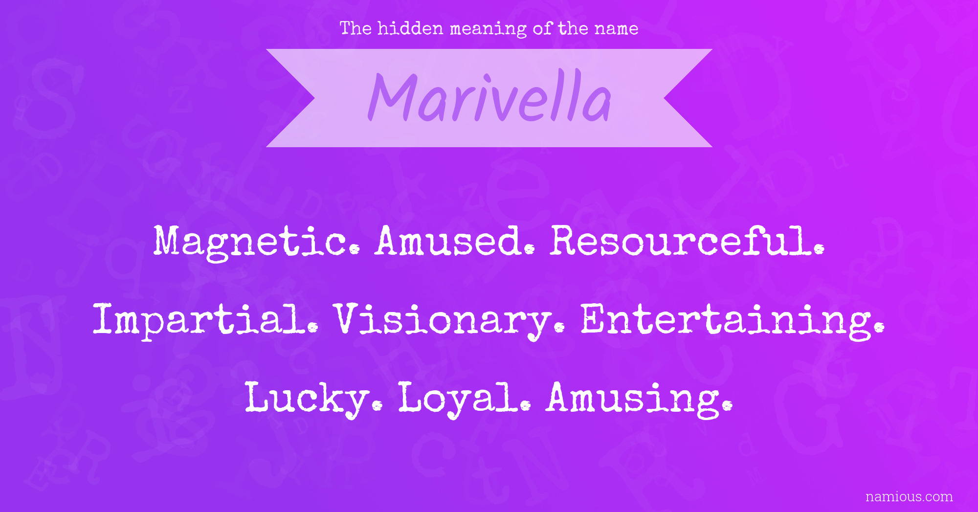 The hidden meaning of the name Marivella