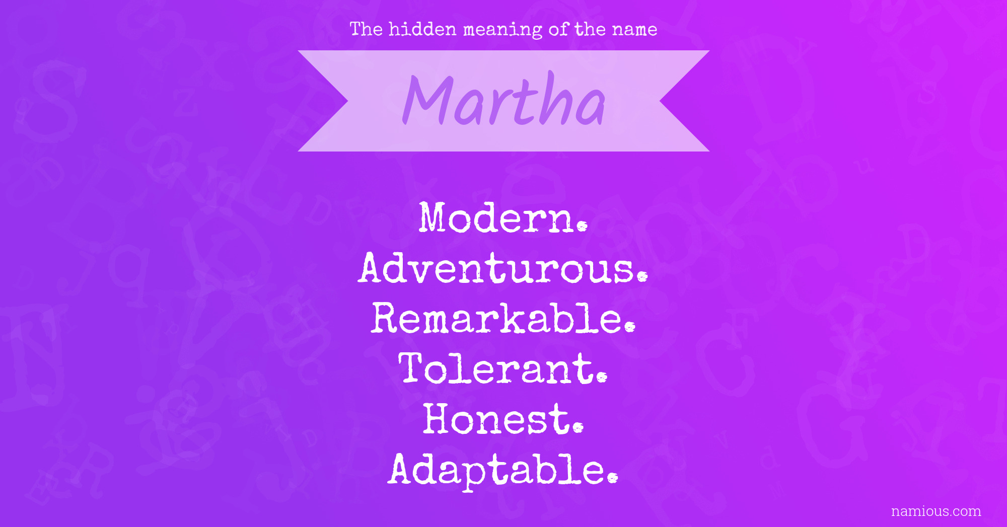 The hidden meaning of the name Martha
