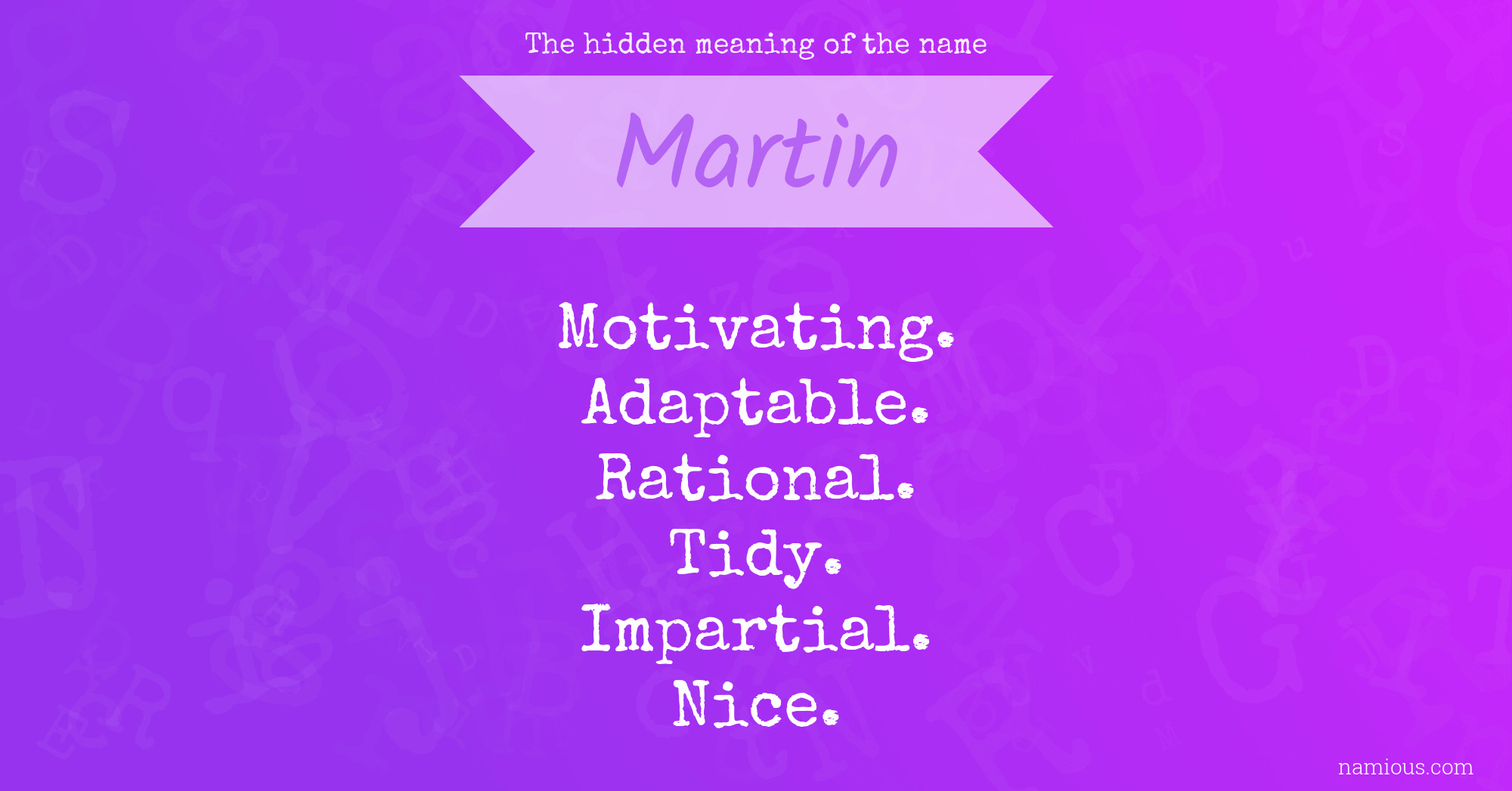 The hidden meaning of the name Martin