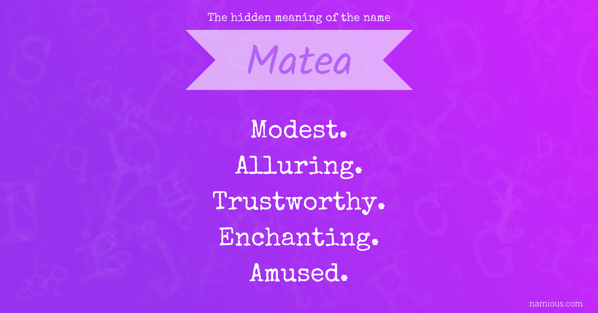 The hidden meaning of the name Matea