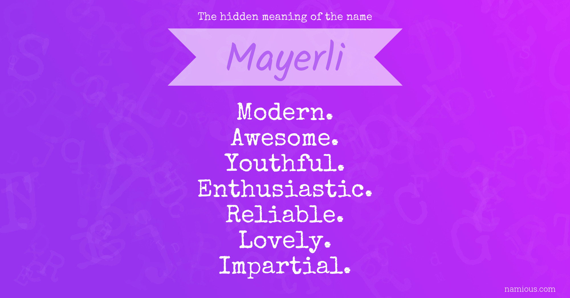 The hidden meaning of the name Mayerli