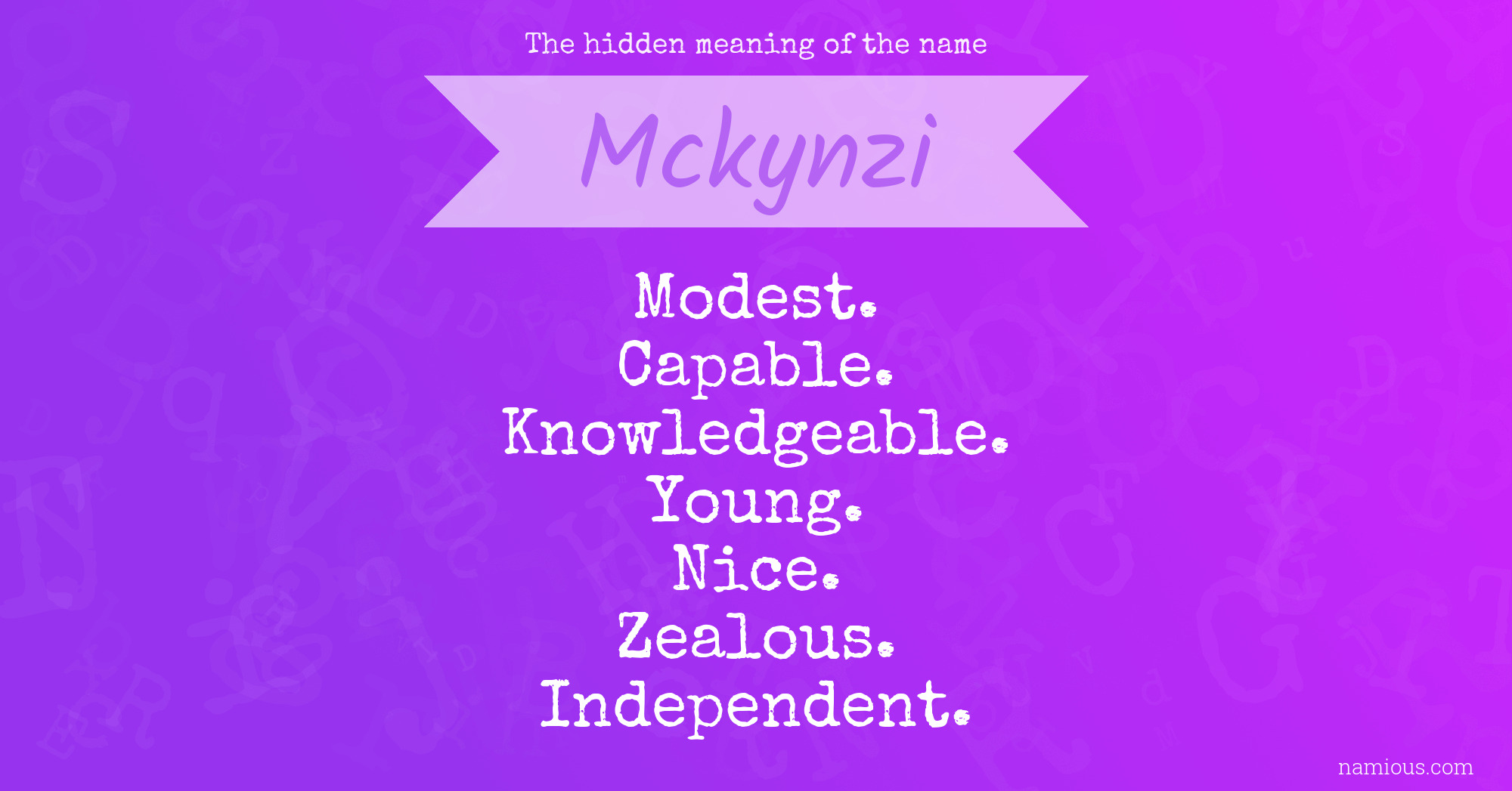 The hidden meaning of the name Mckynzi