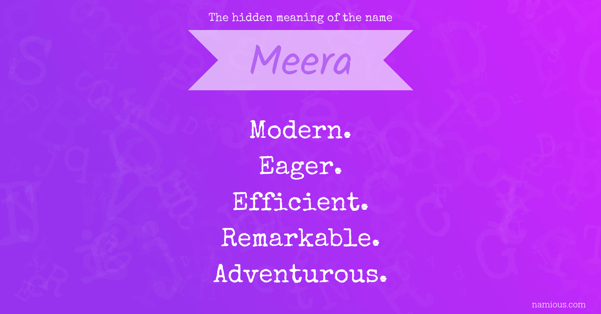 The hidden meaning of the name Meera