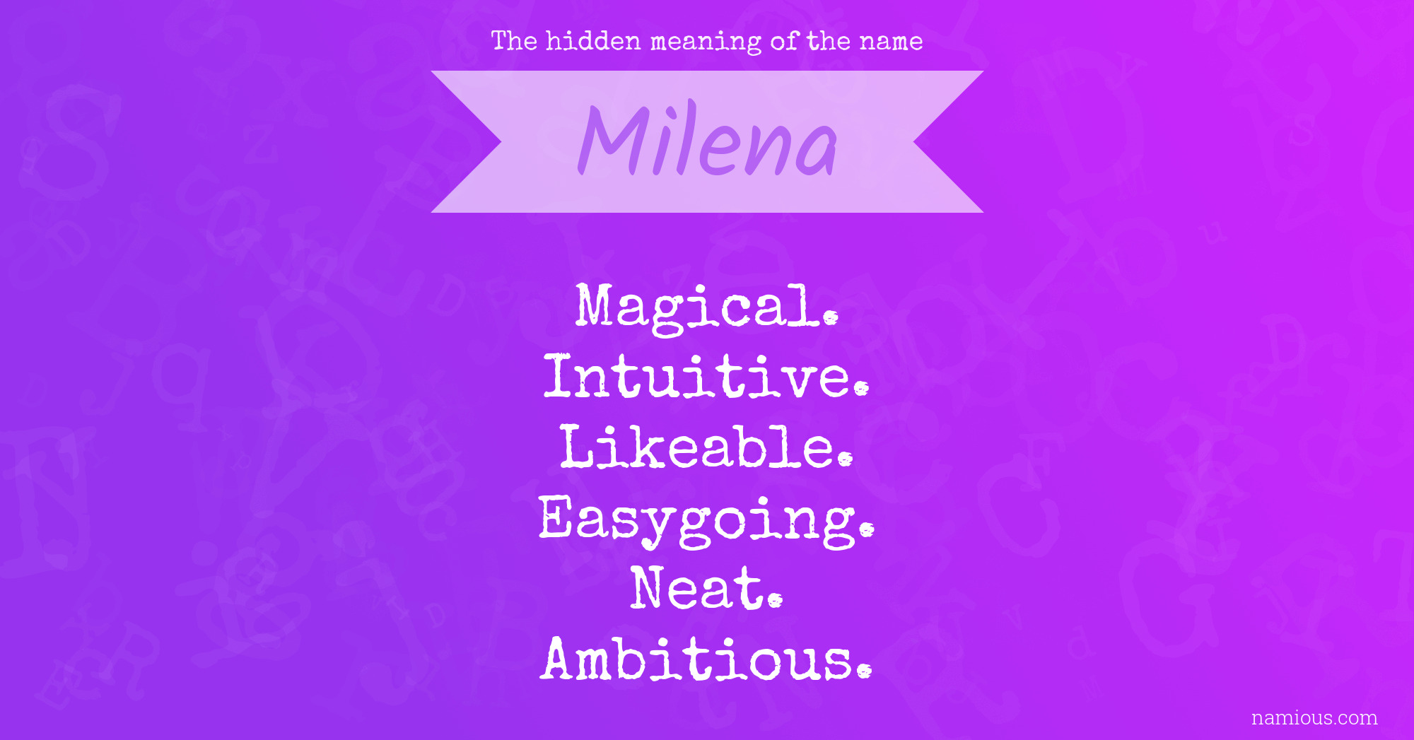 The hidden meaning of the name Milena