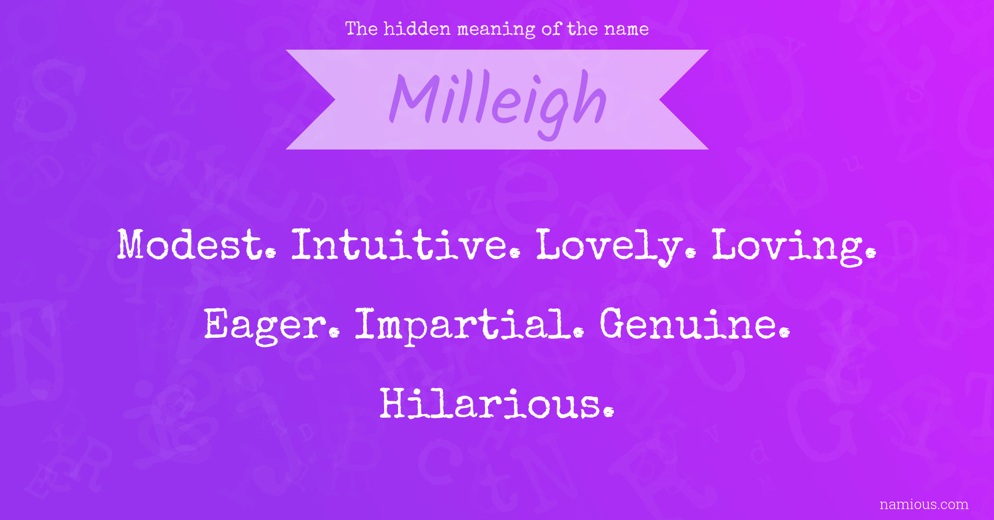 The hidden meaning of the name Milleigh