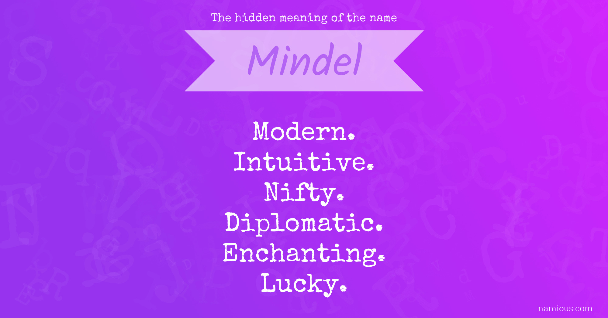 The hidden meaning of the name Mindel
