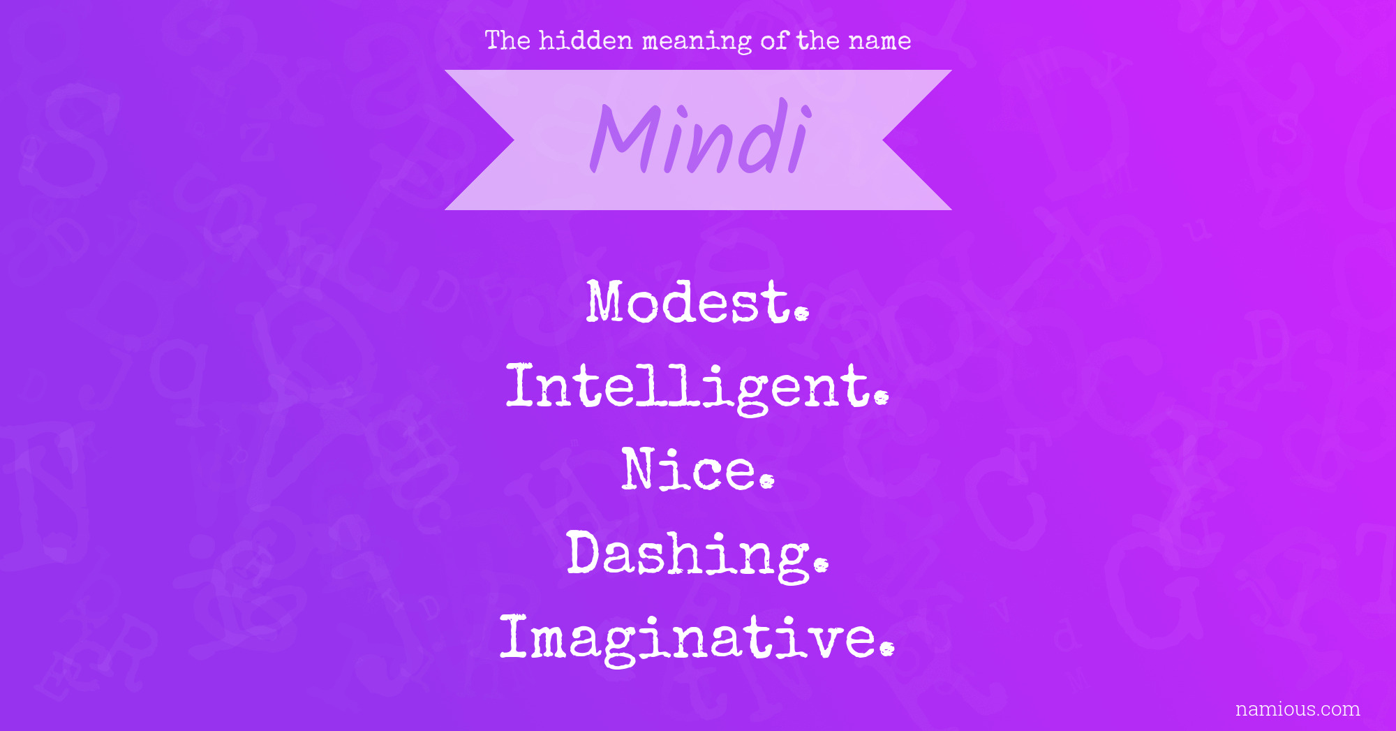 The hidden meaning of the name Mindi