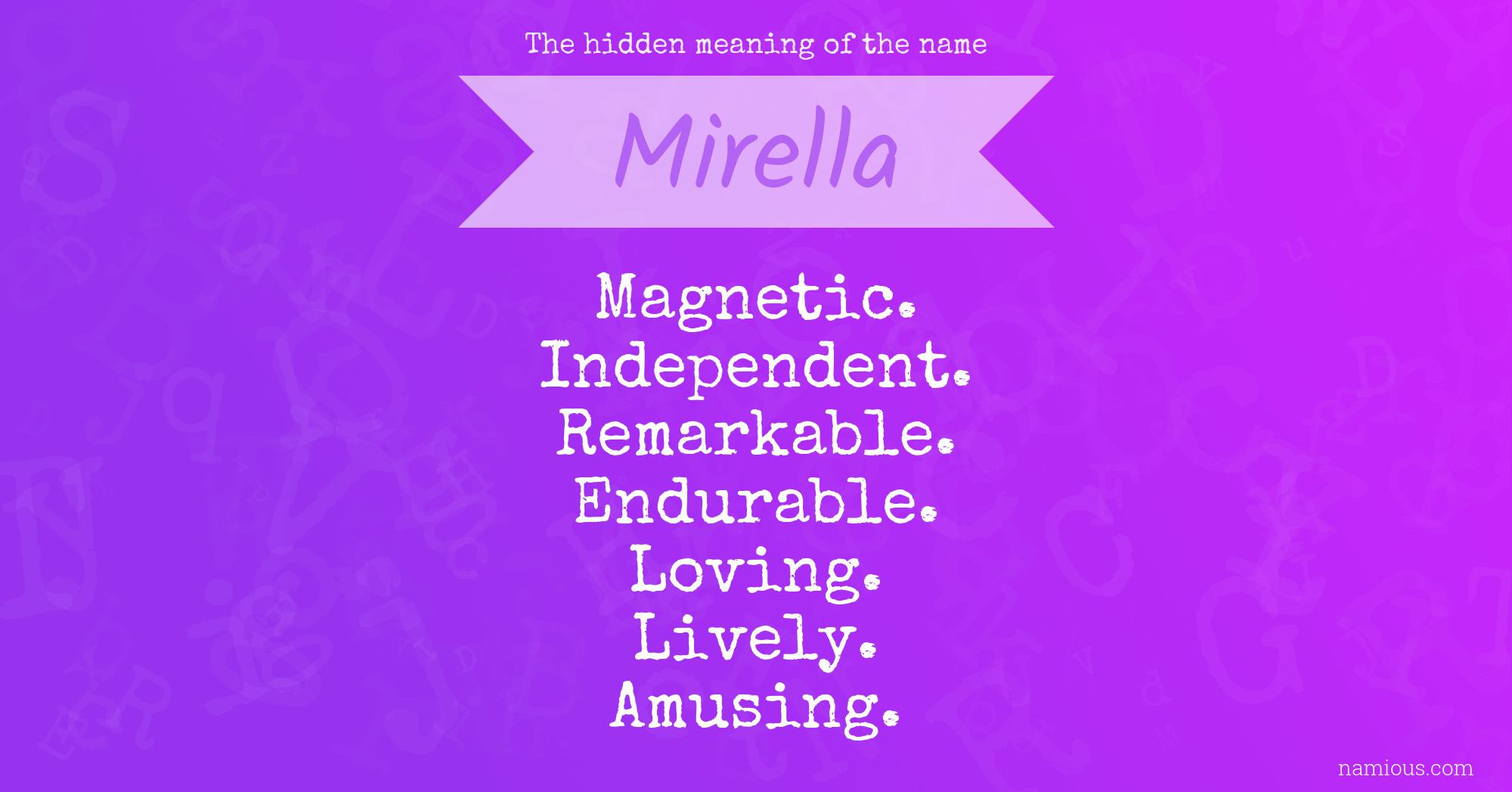 The hidden meaning of the name Mirella