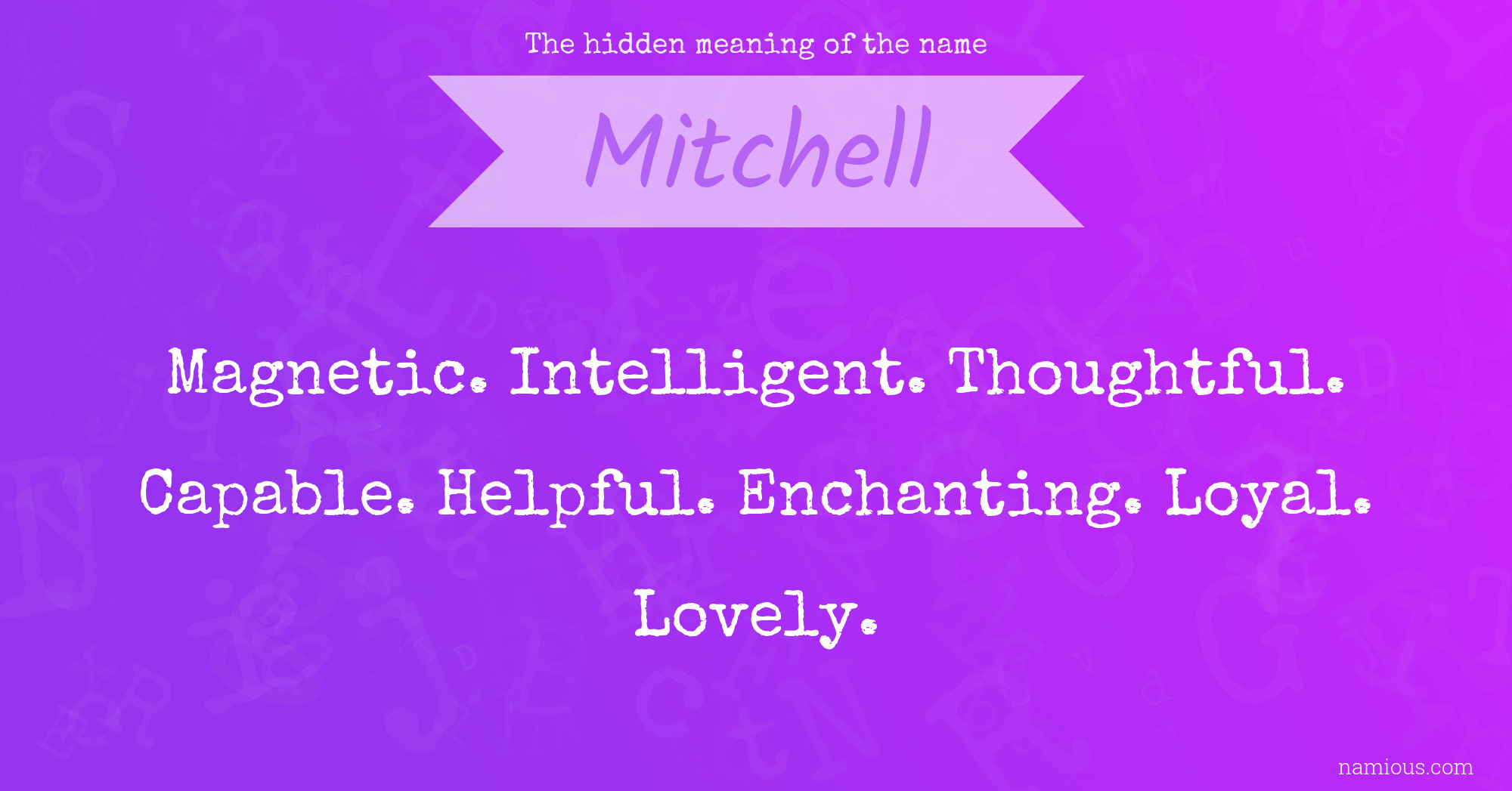The hidden meaning of the name Mitchell