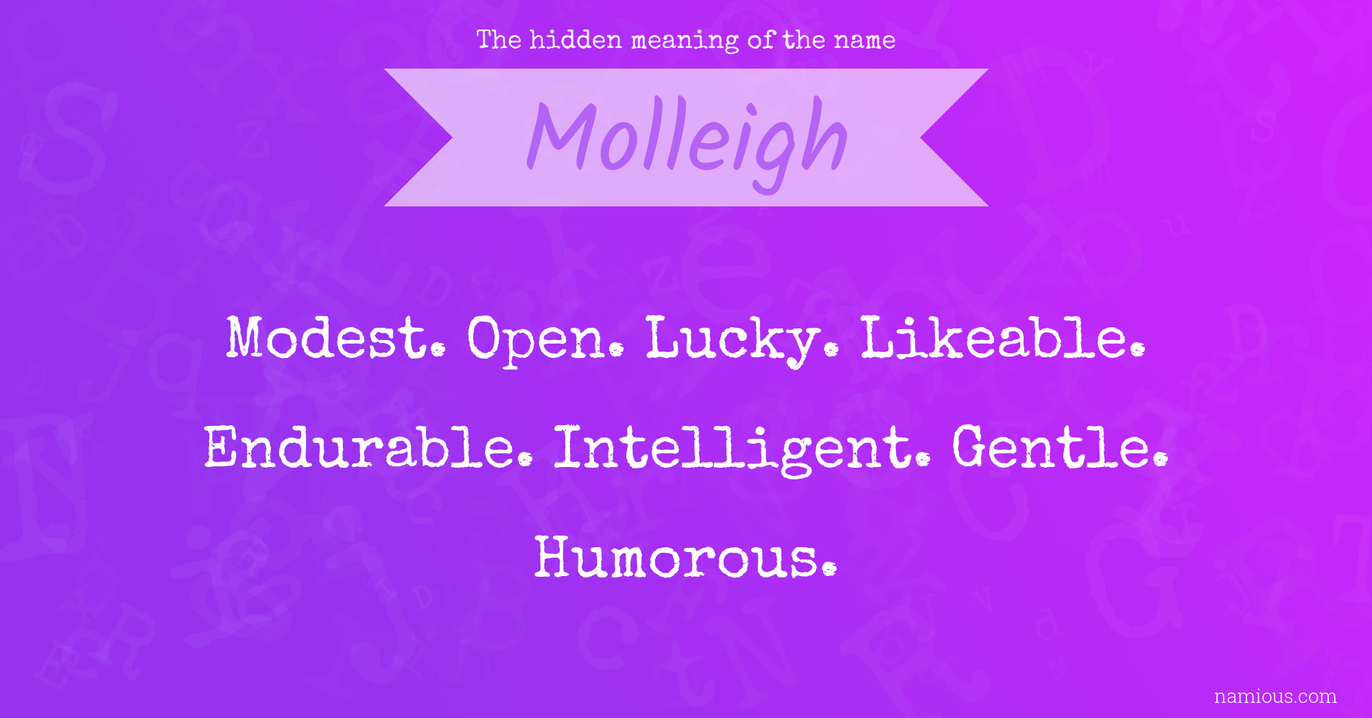 The hidden meaning of the name Molleigh