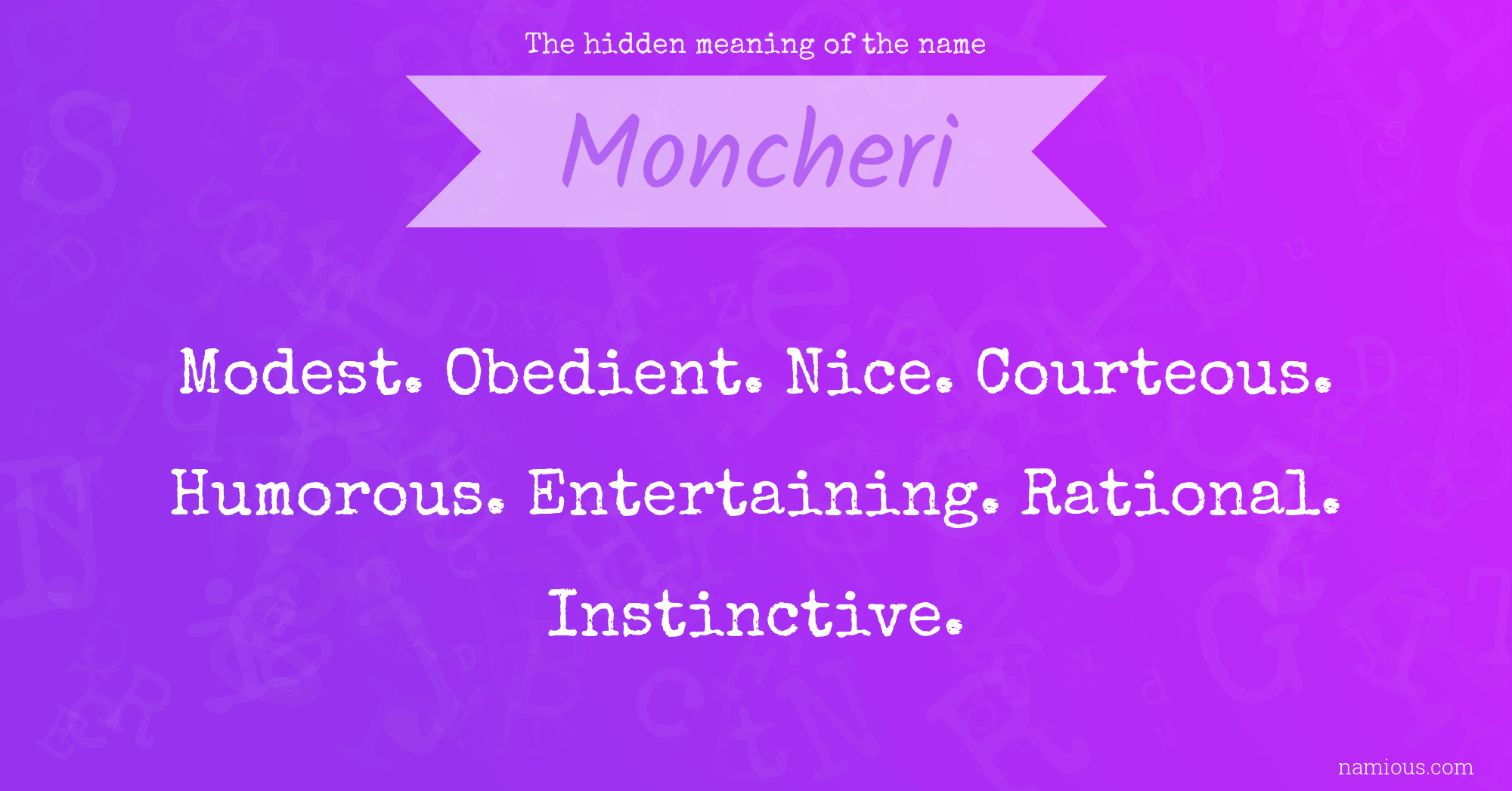Meaning mon cheri Here Are
