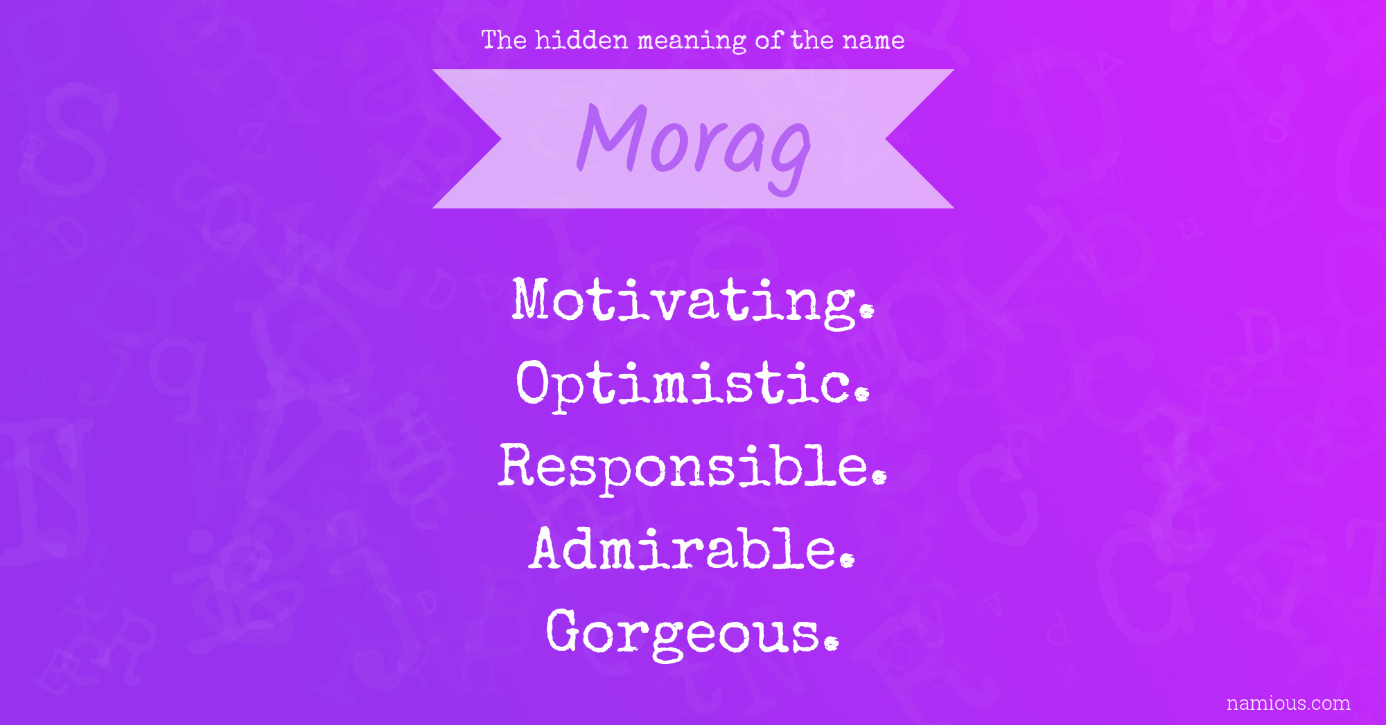 The hidden meaning of the name Morag