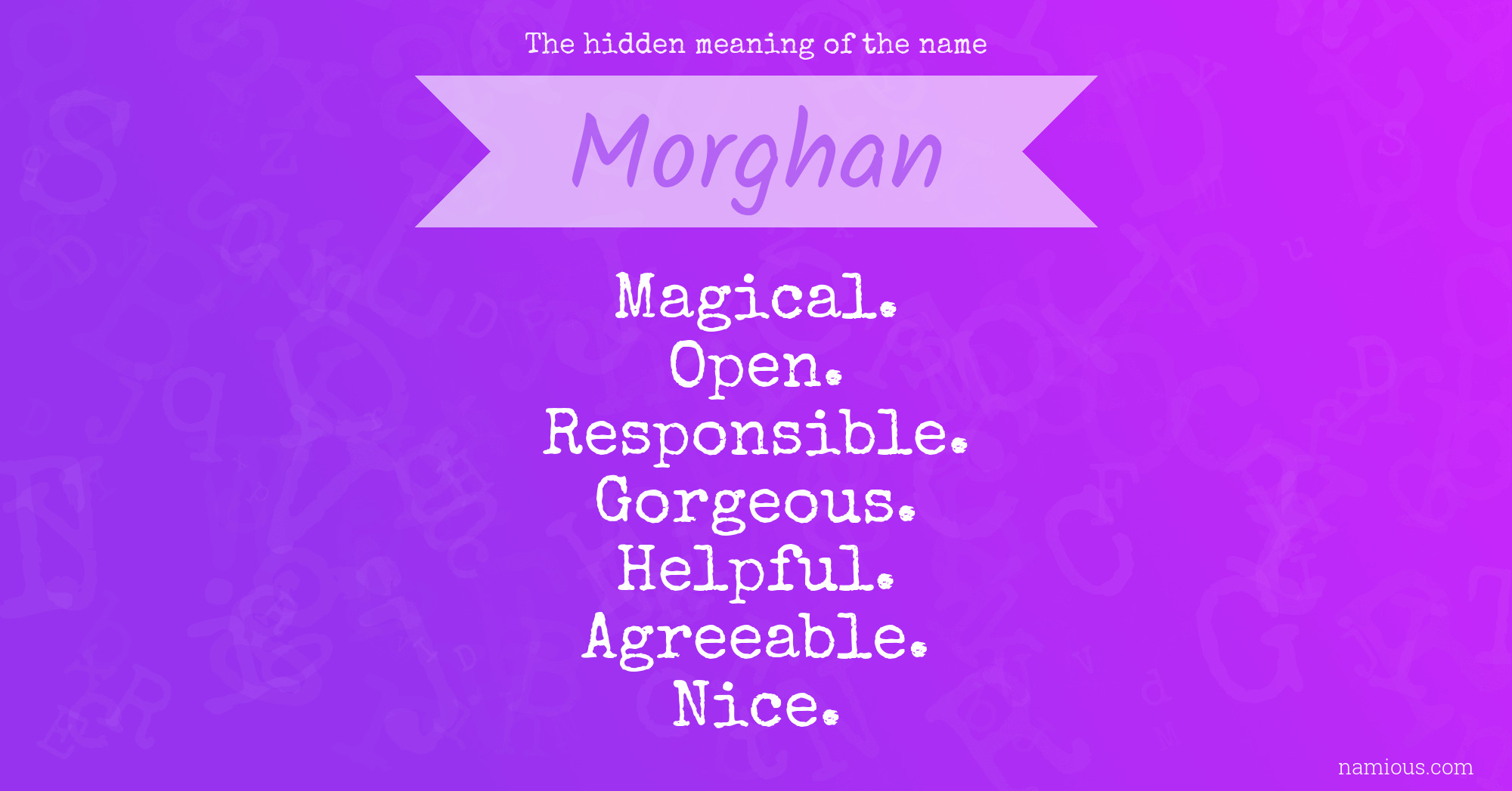 The hidden meaning of the name Morghan