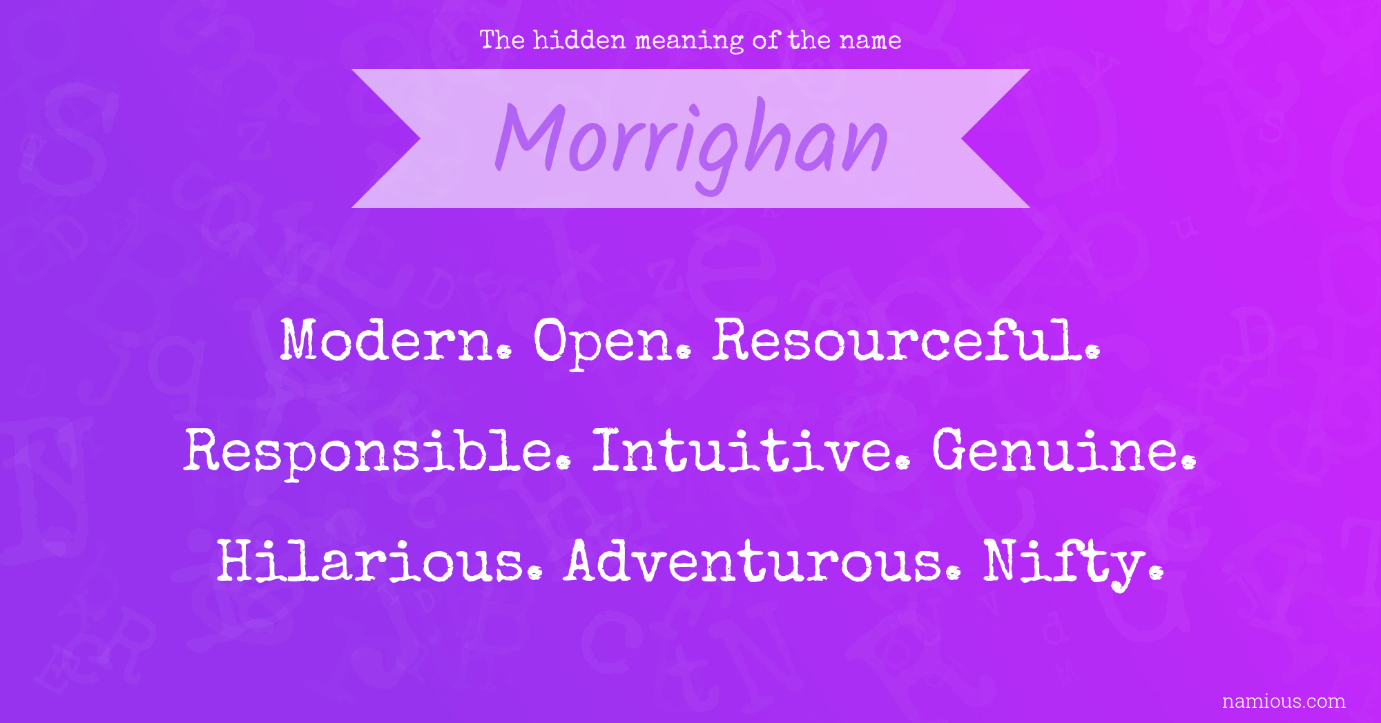 The hidden meaning of the name Morrighan