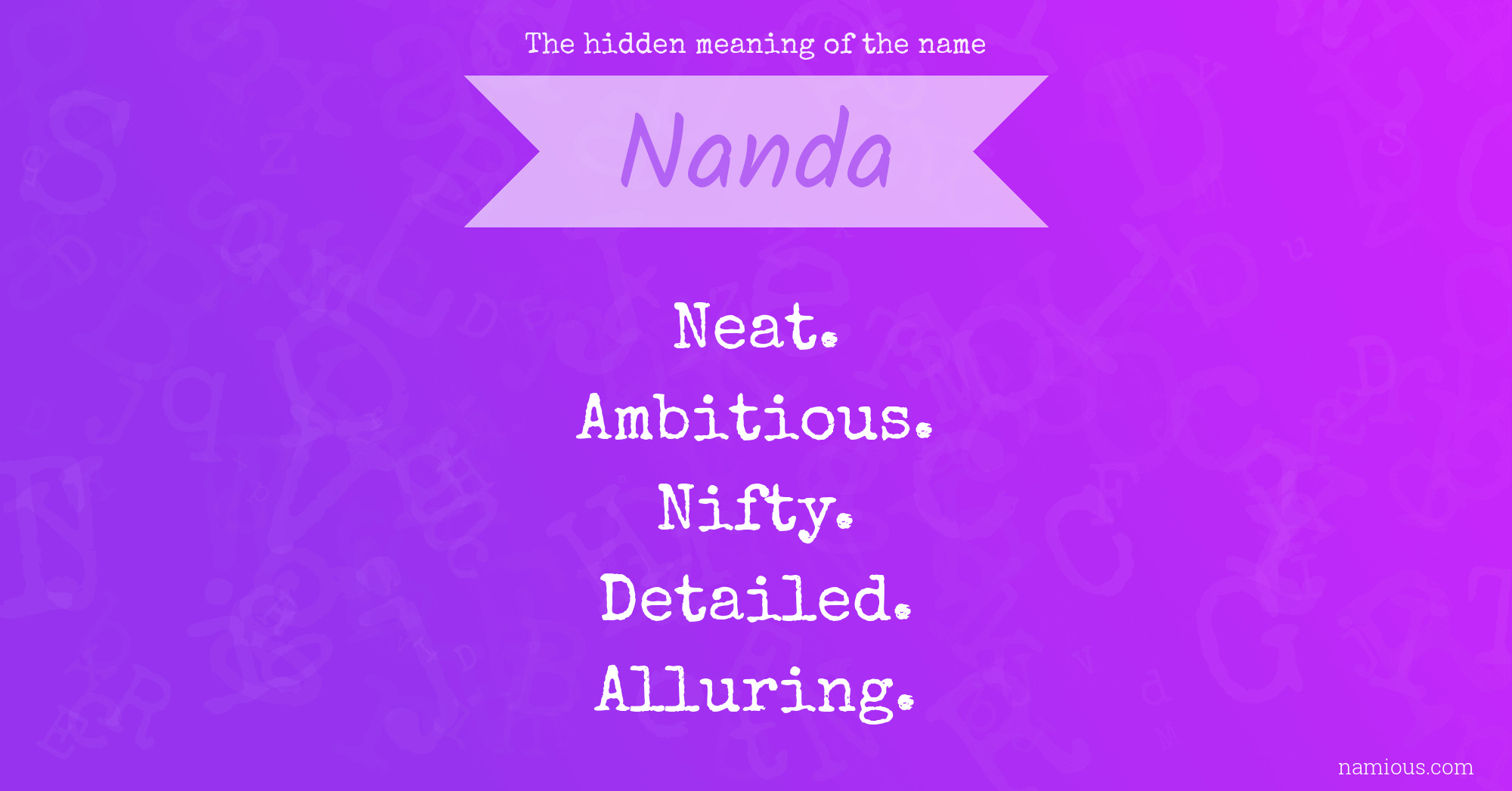 The hidden meaning of the name Nanda