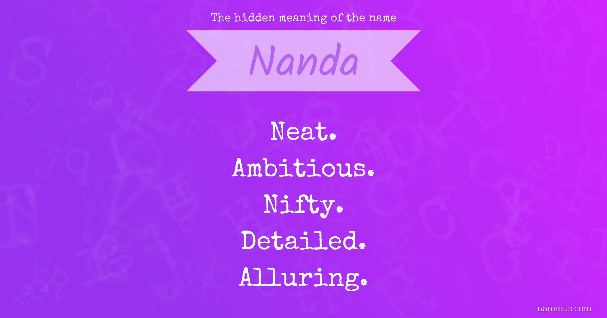 The hidden meaning of the name Nanda