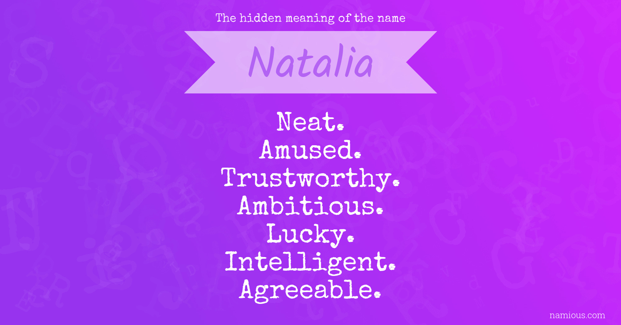 The hidden meaning of the name Natalia