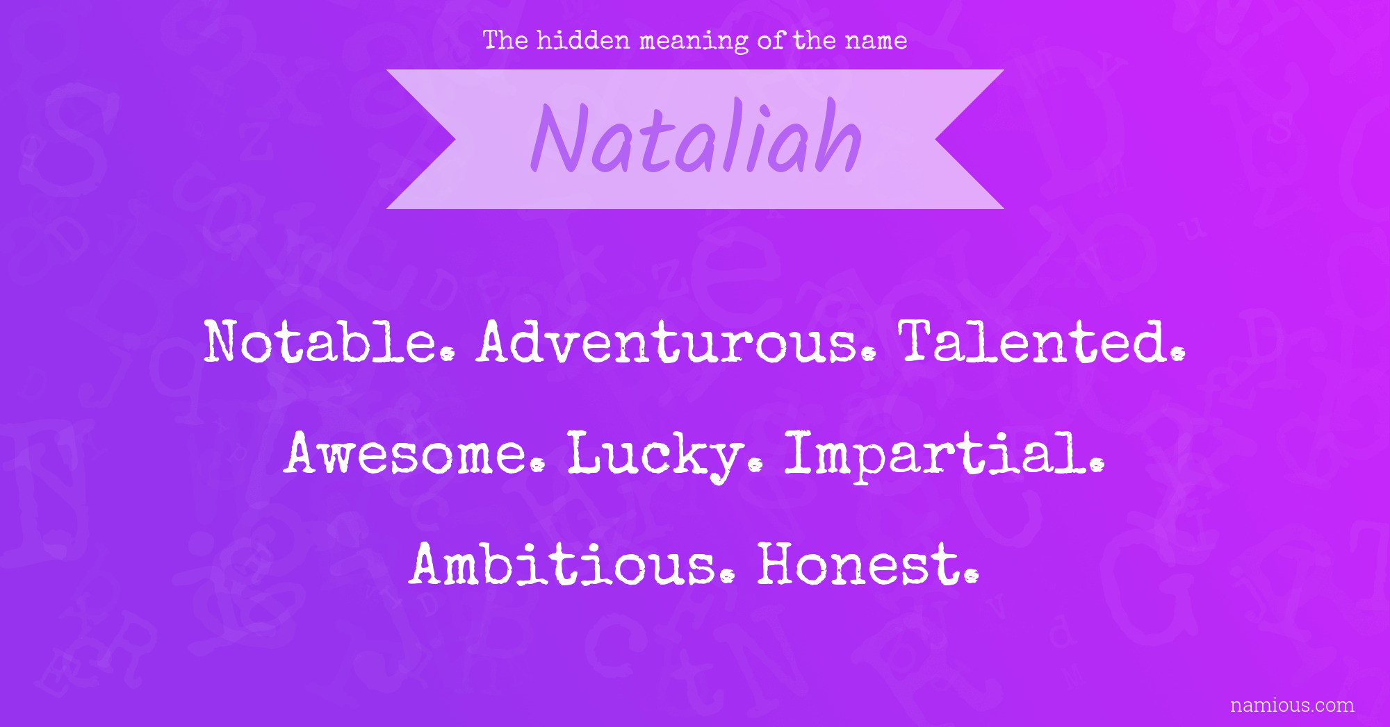 The hidden meaning of the name Nataliah