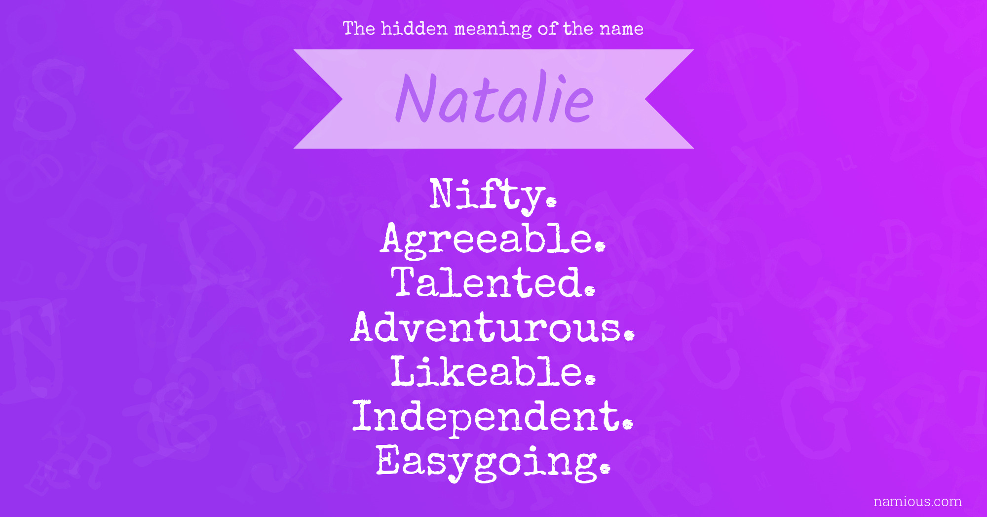 The hidden meaning of the name Natalie