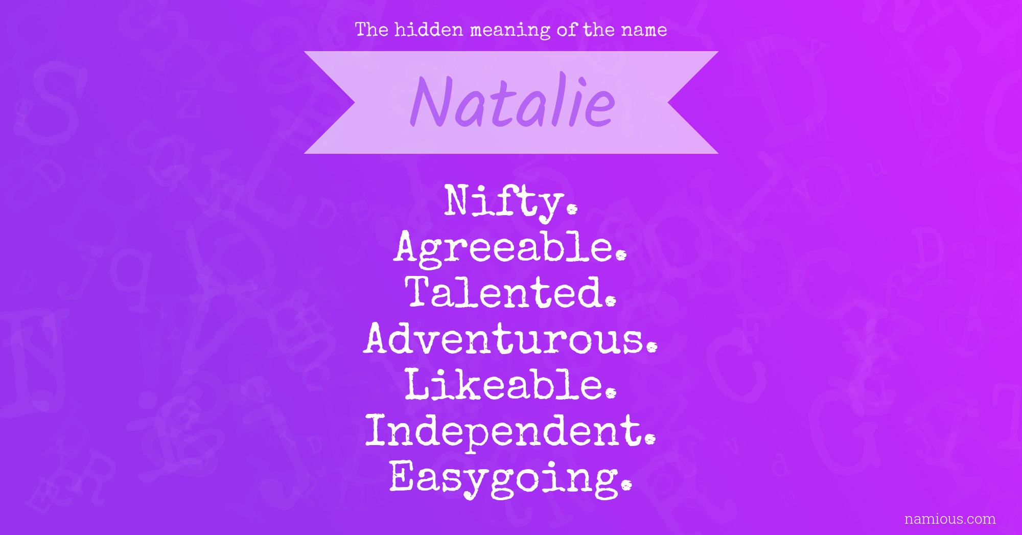 The hidden meaning of the name Natalie