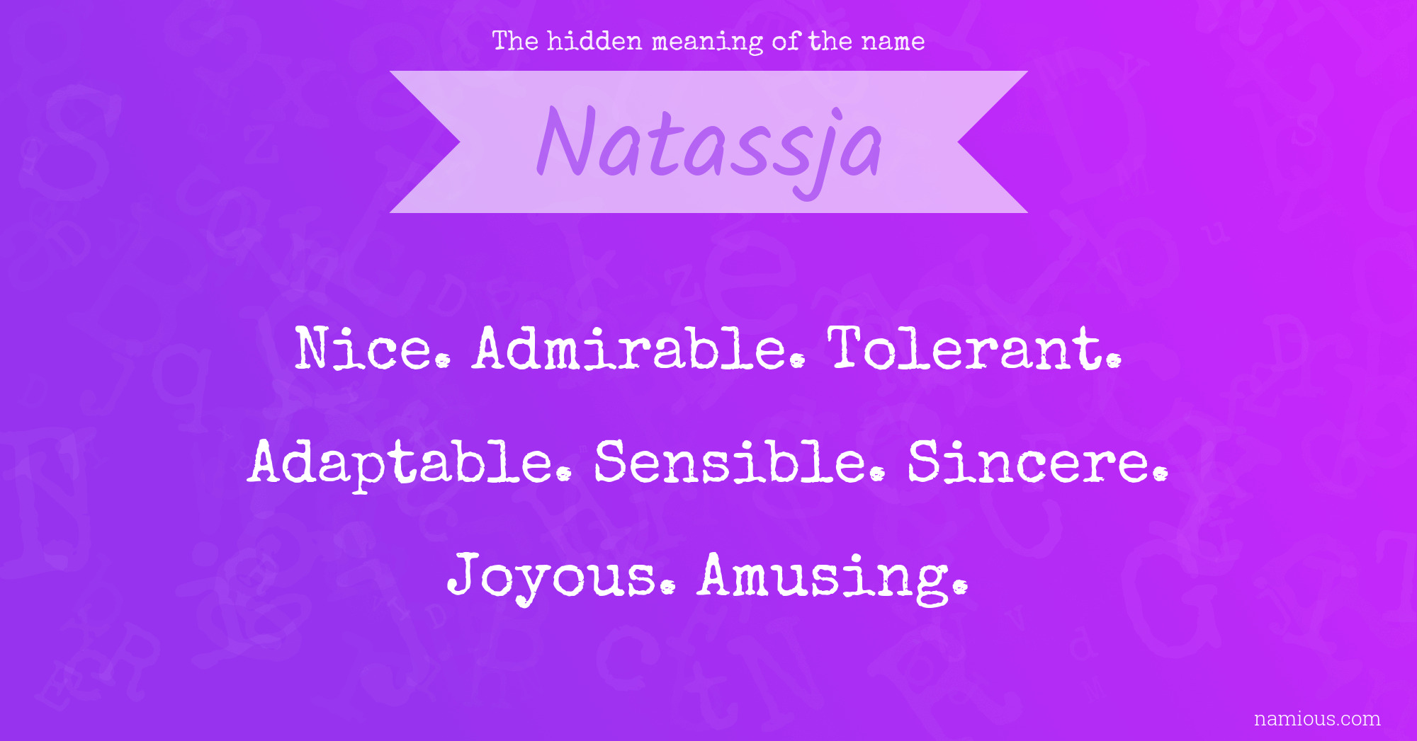 The hidden meaning of the name Natassja