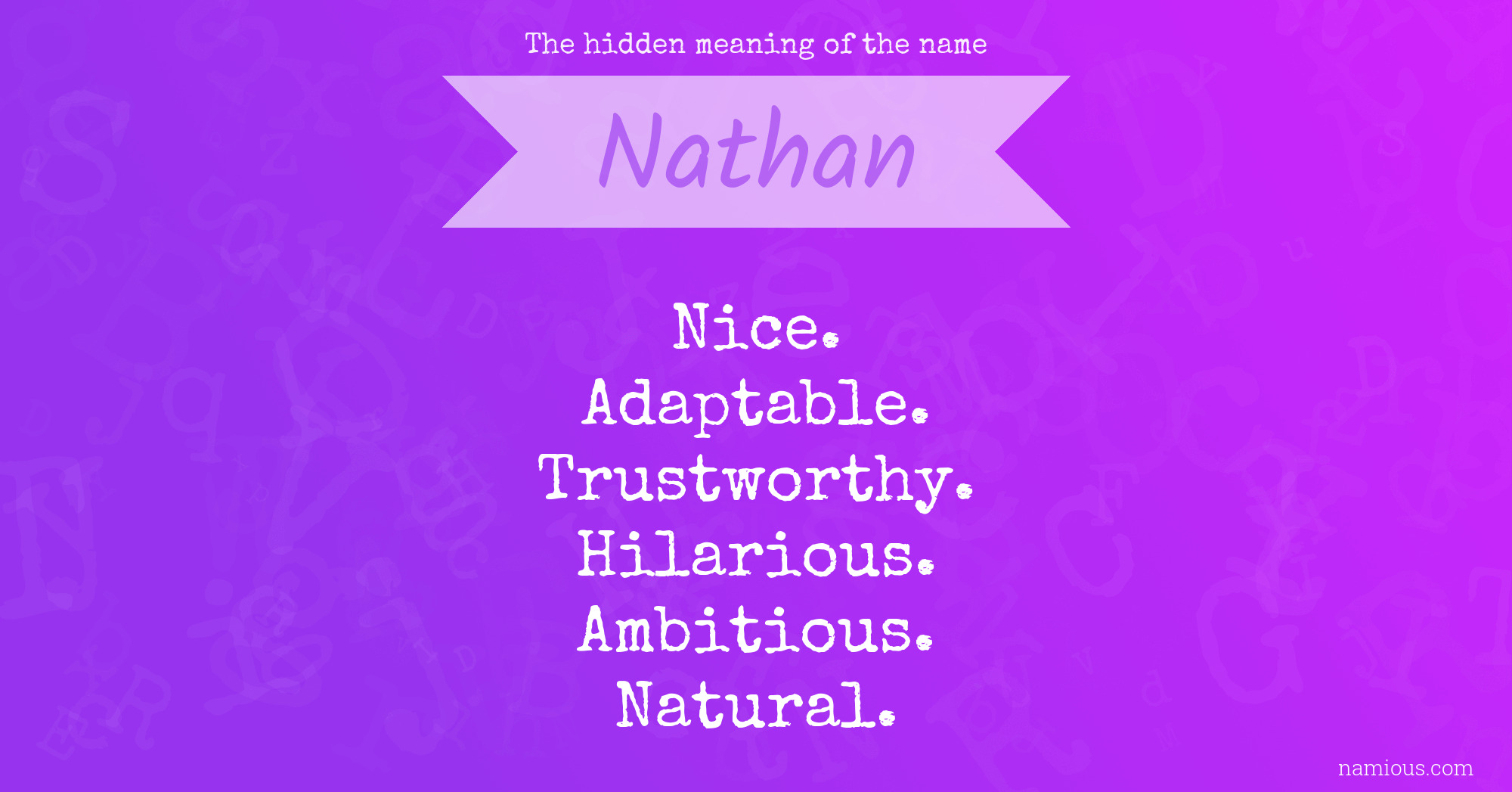 The hidden meaning of the name Nathan
