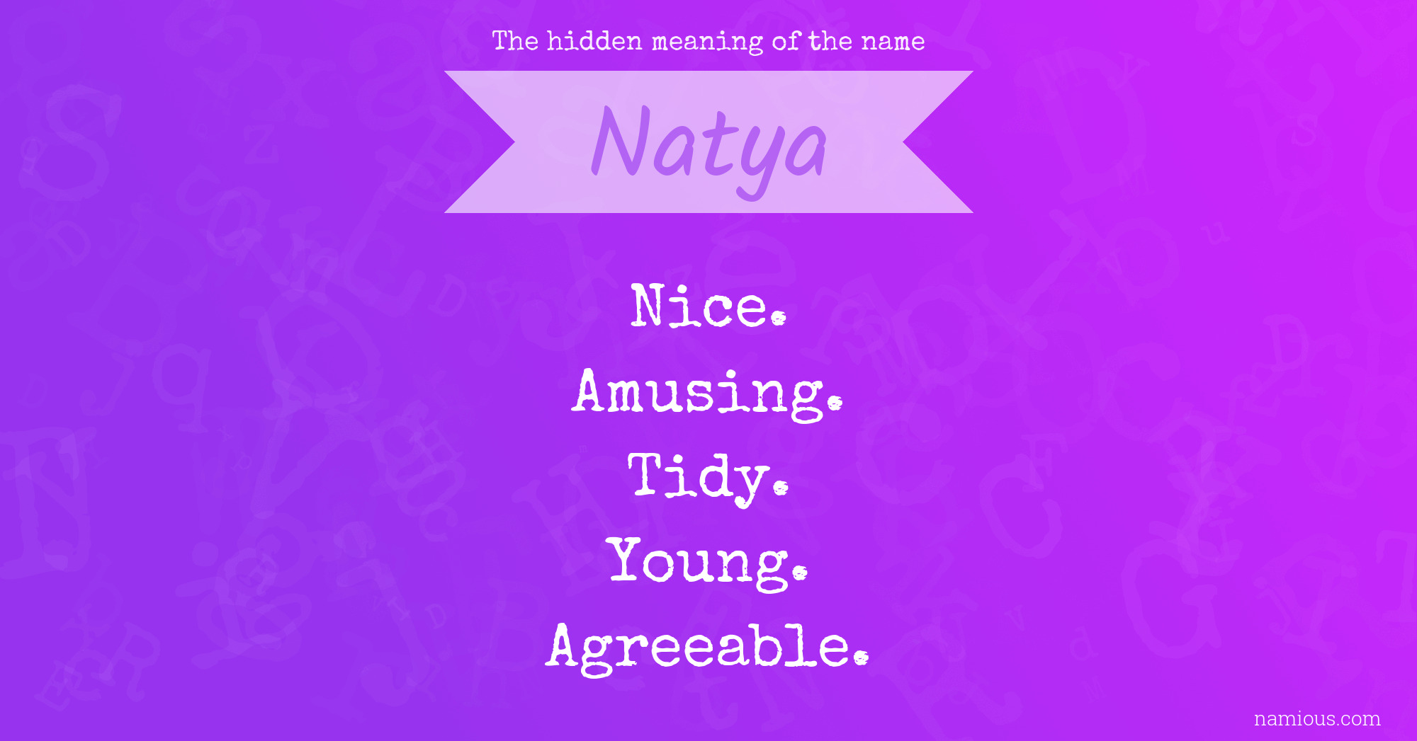 The hidden meaning of the name Natya