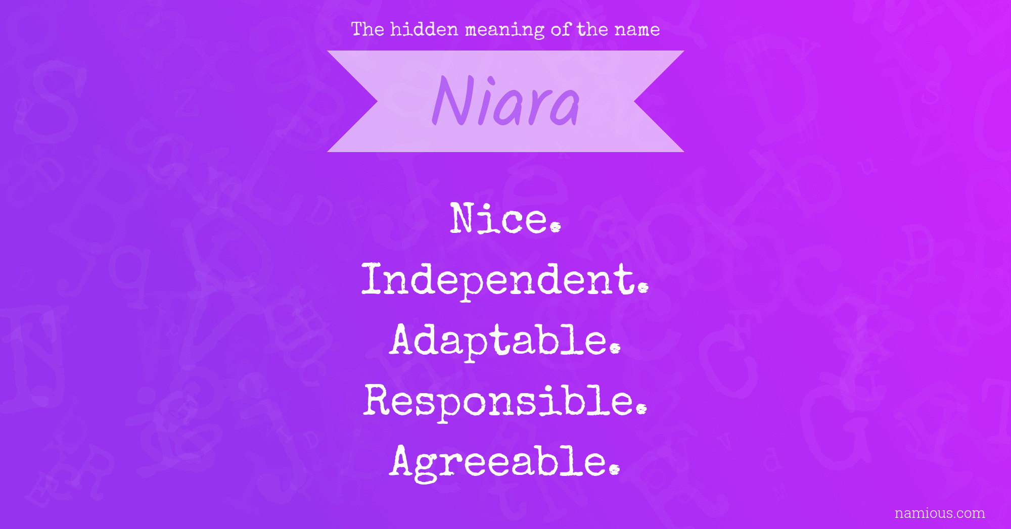 The hidden meaning of the name Niara